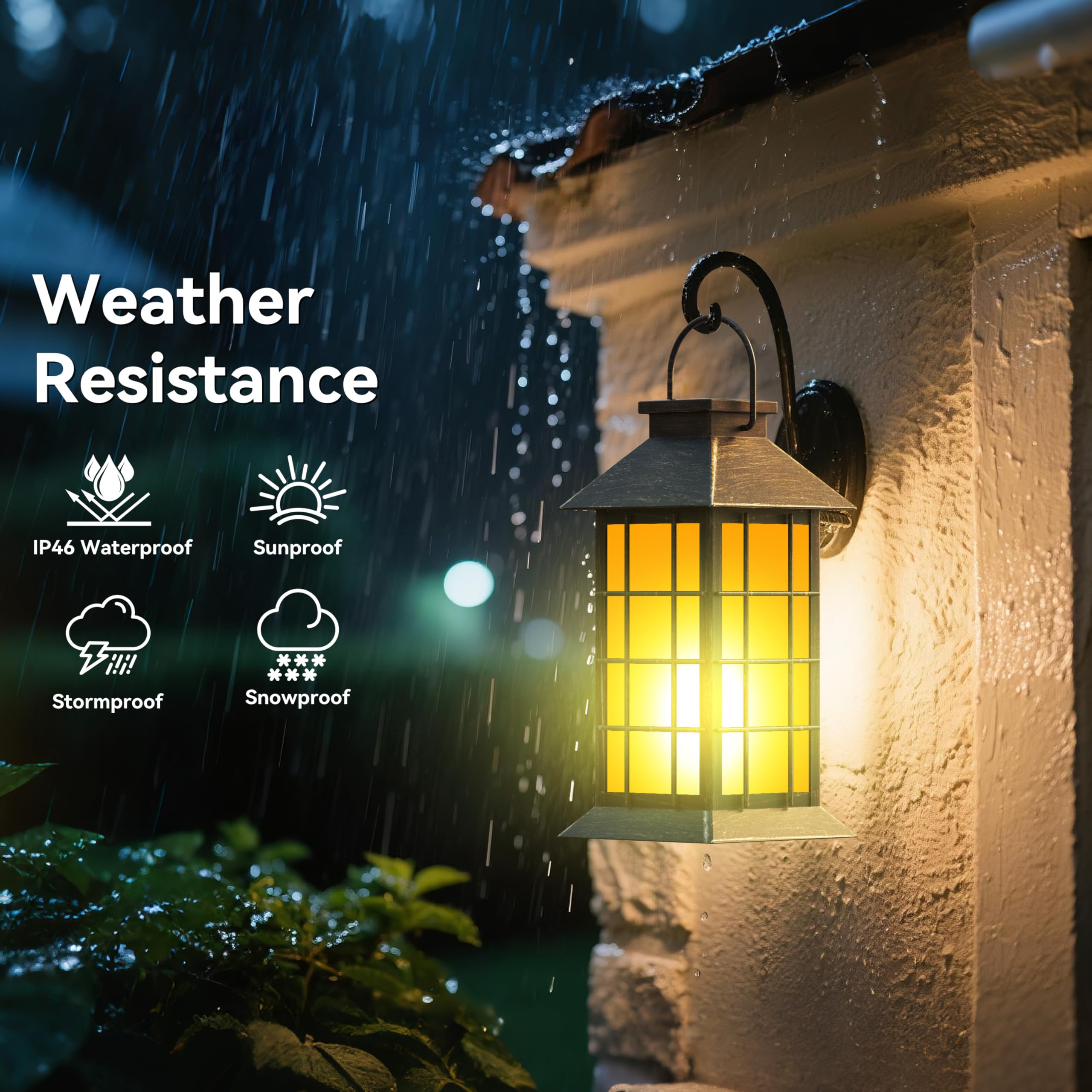 Anyperfect 2 Pack 13 Patina Solar Lantern With Flickering Flame Candle | Outdoor Waterproof Hanging Lanterns  Metal & Glass Solar Lights For Garden Decoration  Rustic Outdoor Gifts For Mom