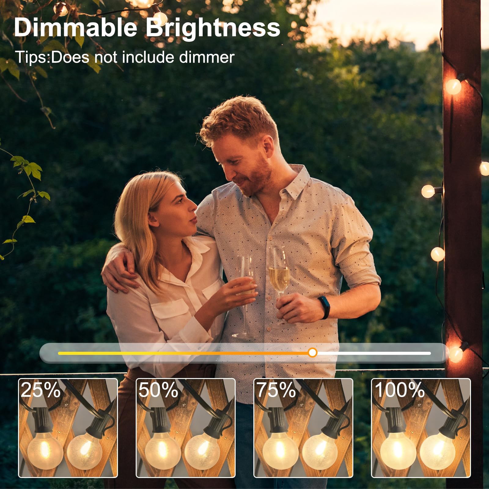 Oviejo G40 LED Frosted Light Bulbs, 0.6W Shatterproof, 25 Pack, C7/E12 Base, 1.5 Inch, Ideal for Outdoor String