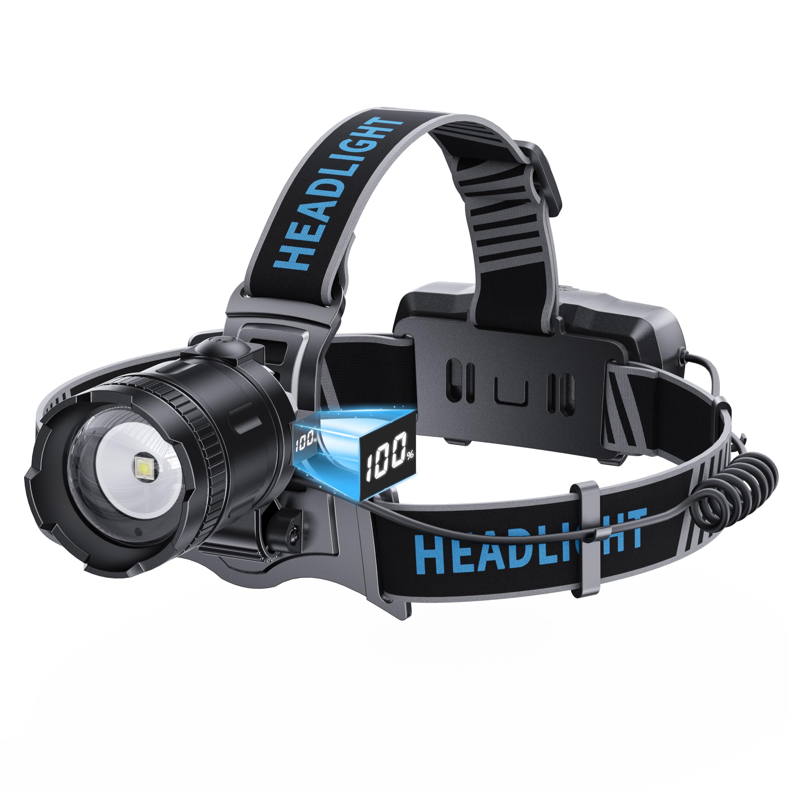 Addplus Led Headlamp Rechargeable, 9900 Lumens Super Bright Head Lamp With Motion Sensor, 5 Modes & 120?Adjustable & Ipx7 Waterp
