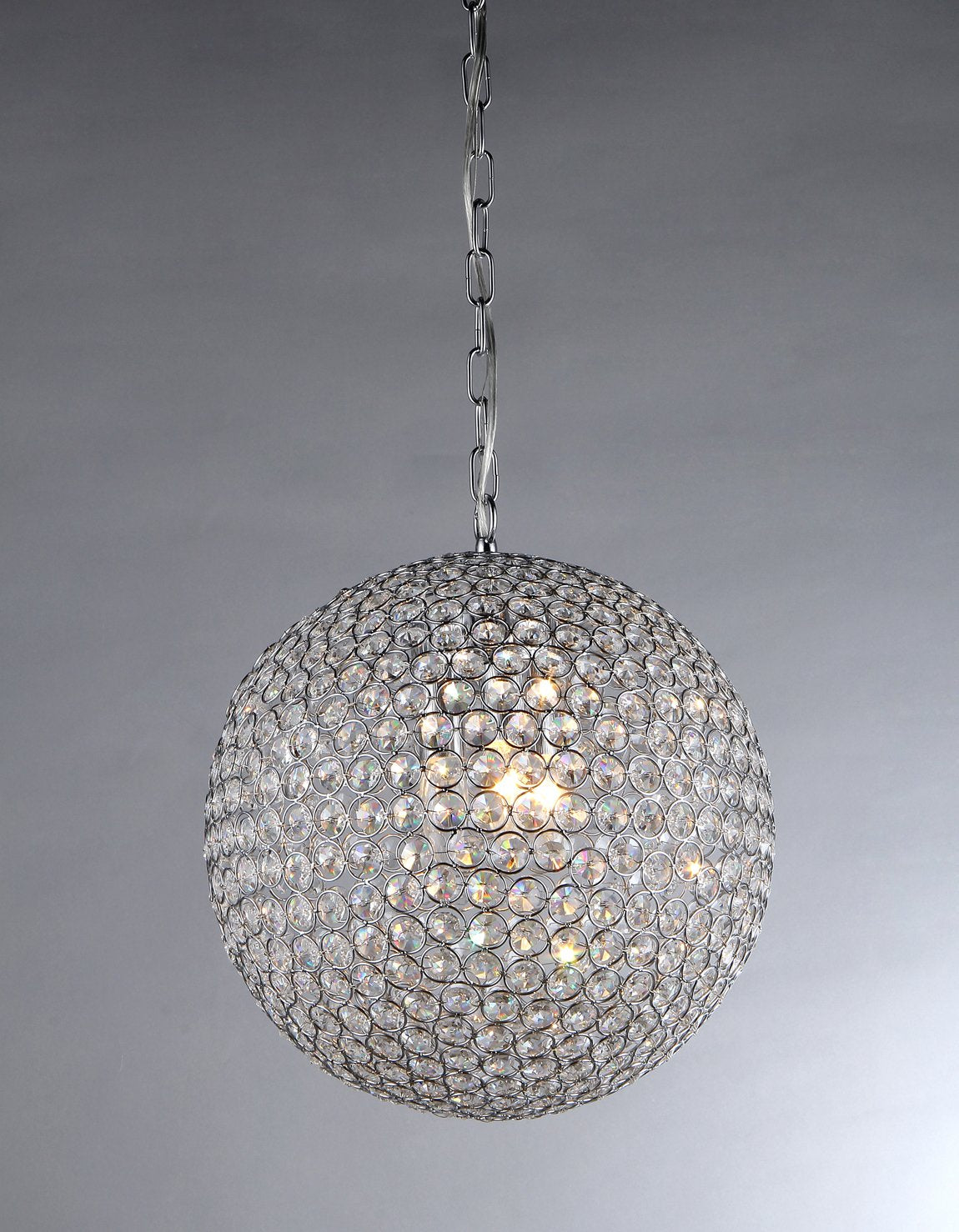 Whse of Tiffany RL7958/4 Prometheus Chrome and Crystal 4-Light Chandelier, 13" x 13" x 13"