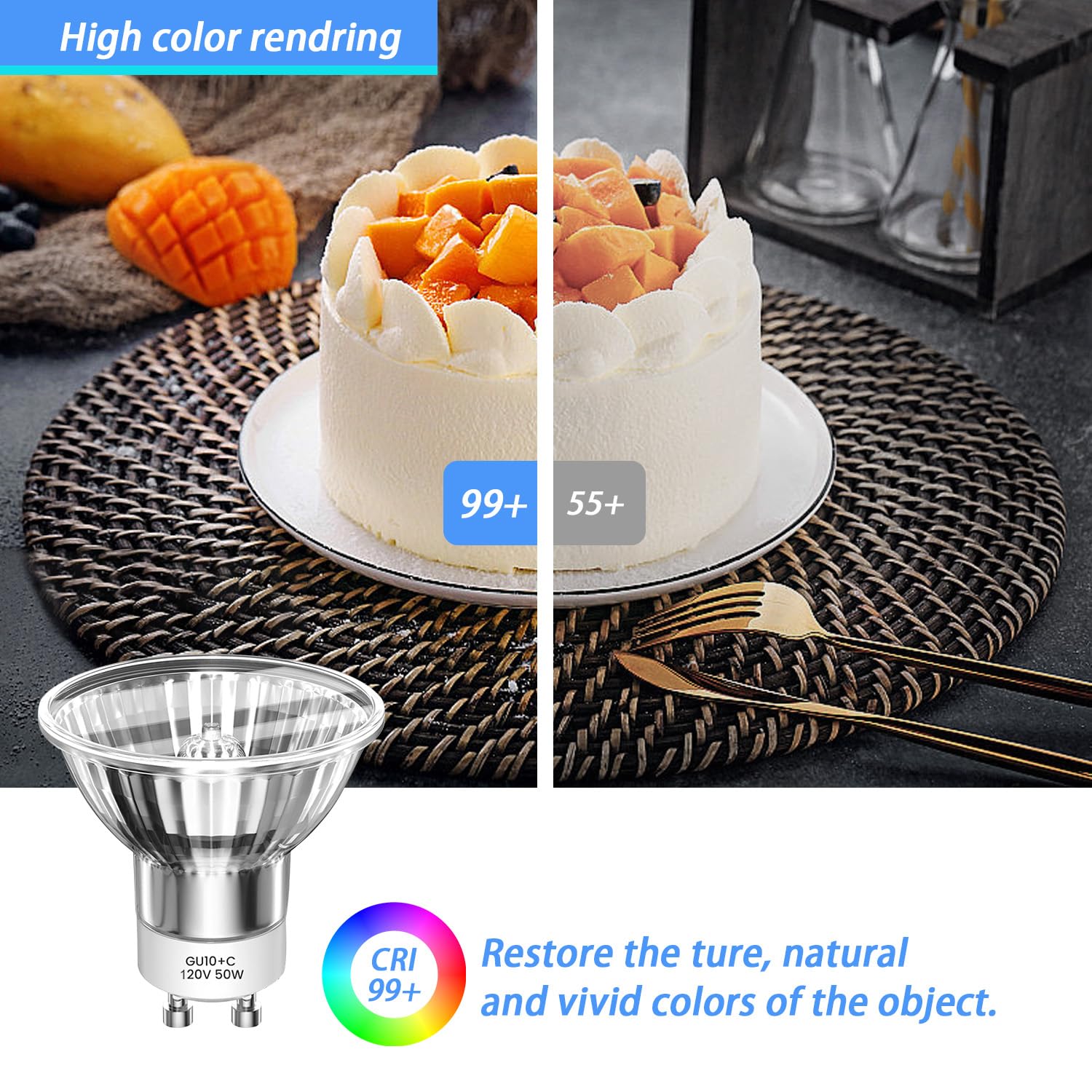 Koheopt Gu10 Halogen Bulb 120V 25W 2Pcs Candle Warmer,2700K Dimmable Replacement For Candle Warmer Wax Burner Track Light Bulbs,