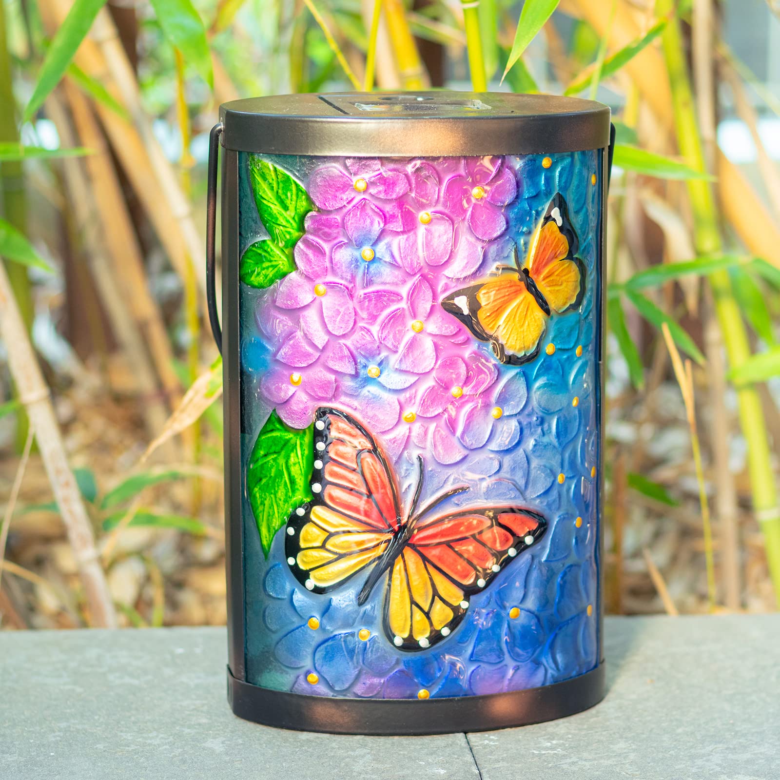 Hanging Solar Lantern Outdoor Waterproof Led Solar Lights Butterfly Decorative Solar Lanterns Tabletop Lamp For Outdoor Patio Ga