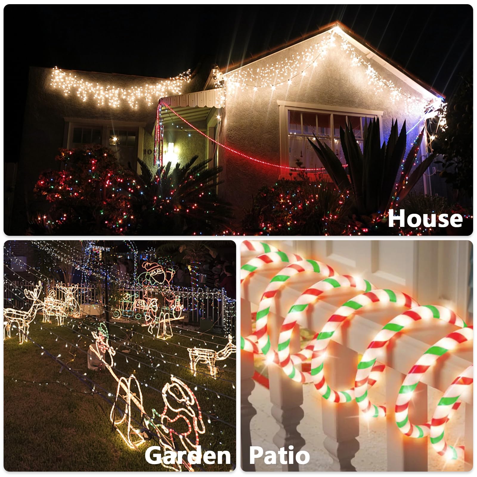 Afirst Christmas Rope Lights Christmas Tree Lights 18Ft Candy Lights Ip65 Waterproof Connectable Tube Lights For Holiday Decoration