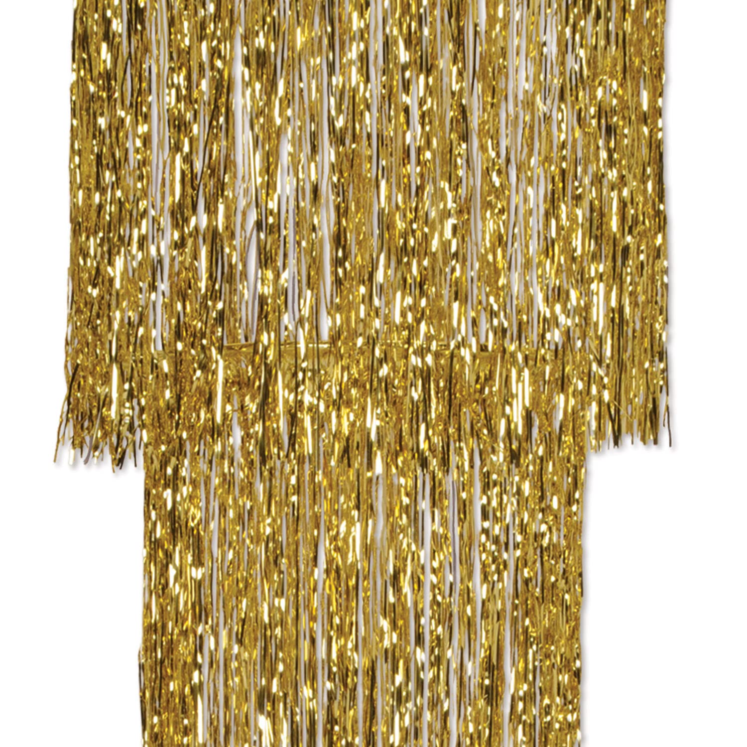 Beistle Gold 3-Tier Shimmering Chandelier, 4 Cardboard Decoration, Multicolor, Model 57510-GD