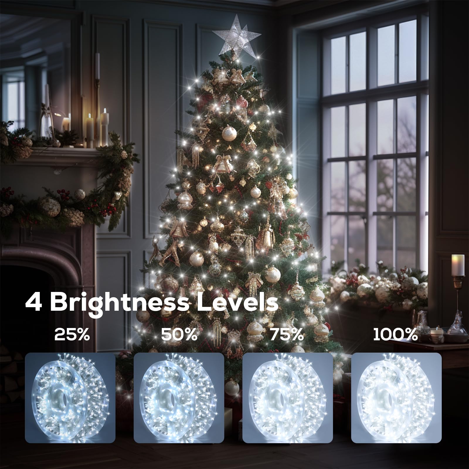 Soiarllt 600 Led Christmas Lights, 246Ft Outdoor Waterproof String Lights With Remote, Timer & Memory Function & 8 Modes, Twinkl