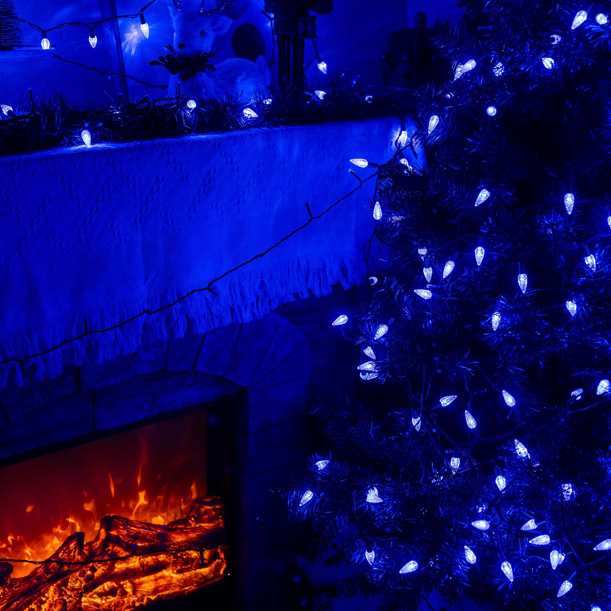 TW SHINE Christmas String Lights, 200 LED, 66 FT, Waterproof, 8 Modes Timer, Blue, Model ZD-29V200DIF