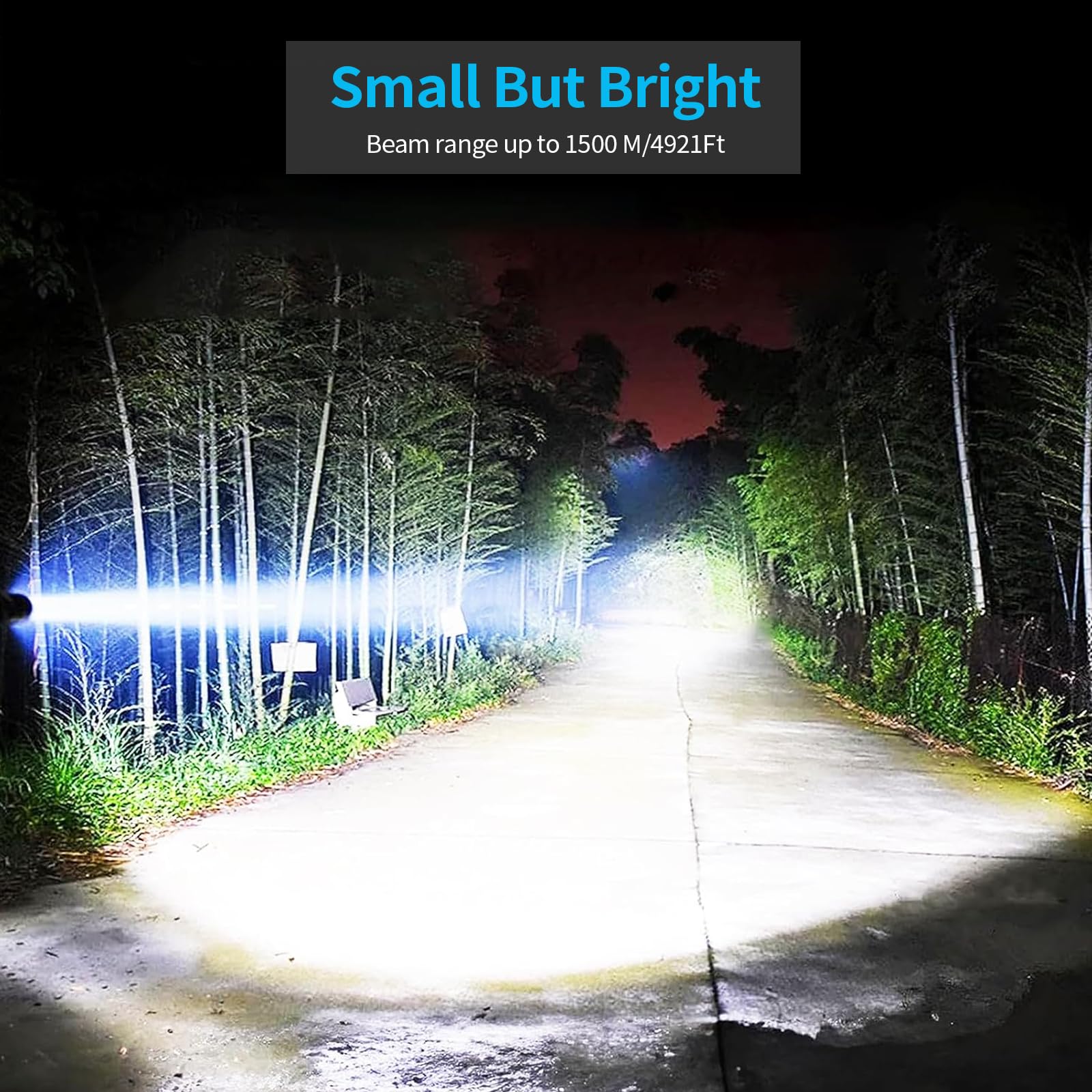 Rechargeable Flashlight with Long Beam and Belt Clip Small Flashlight with 5 Modes Zoomable Waterproof Adjustable Brightness Hig