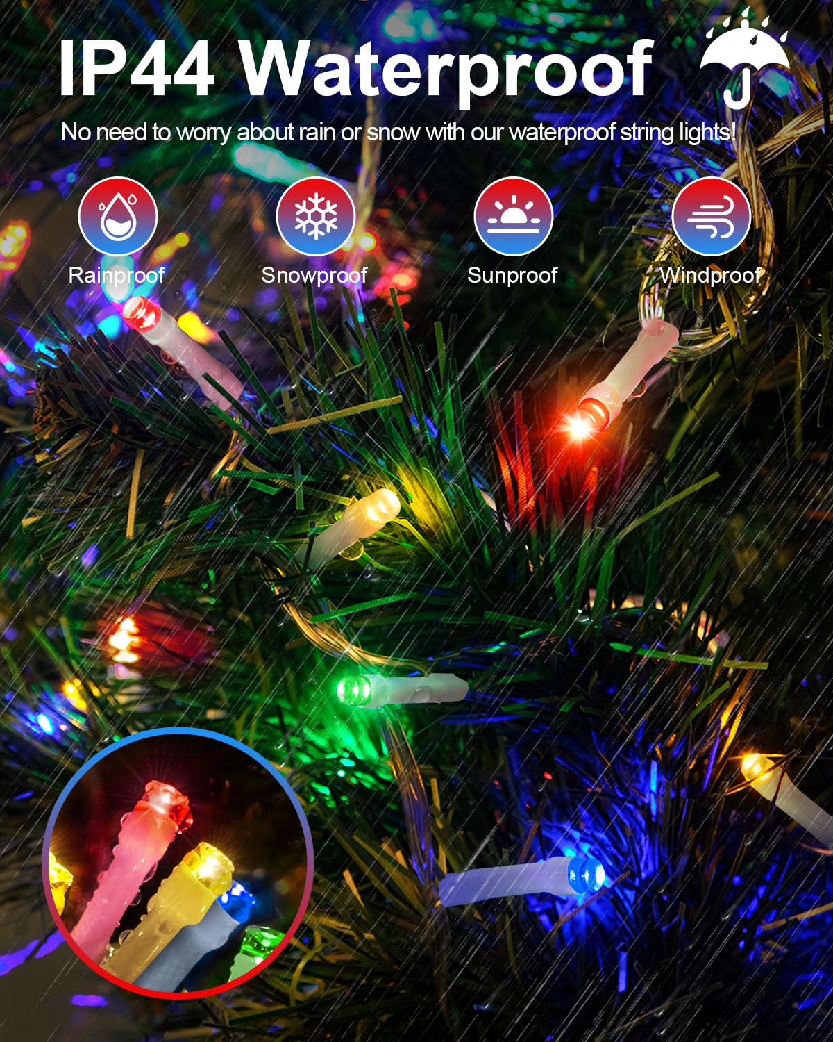 125Ft 360 Led Christmas Lights, Plug In Christmas String Lights Connectable, Timer & Memory, Waterproof Twinkle Tree Light For I