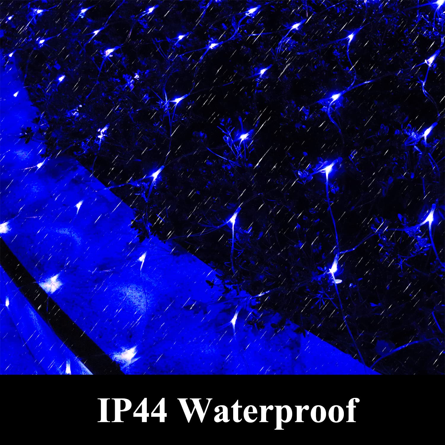 Vicila Net Light Christmas Lights Blue  240Led Timer Tree Mesh Lights Outdoor Plug In Hanging String Lights For Xmas  Halloween  Garden  Walkway  Bushes Decor-9.8Ft X 6.6Ft(Blue)