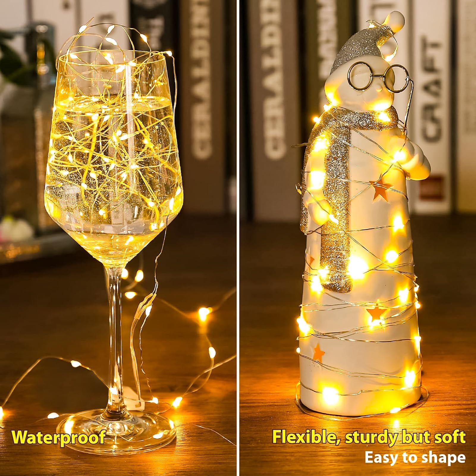 Hxweiye 6 Pack Battery Operated Fairy Lights, 7Ft 20Led Warm White Mini Firefly Lights For Mason Jars, Party, Wedding, Halloween