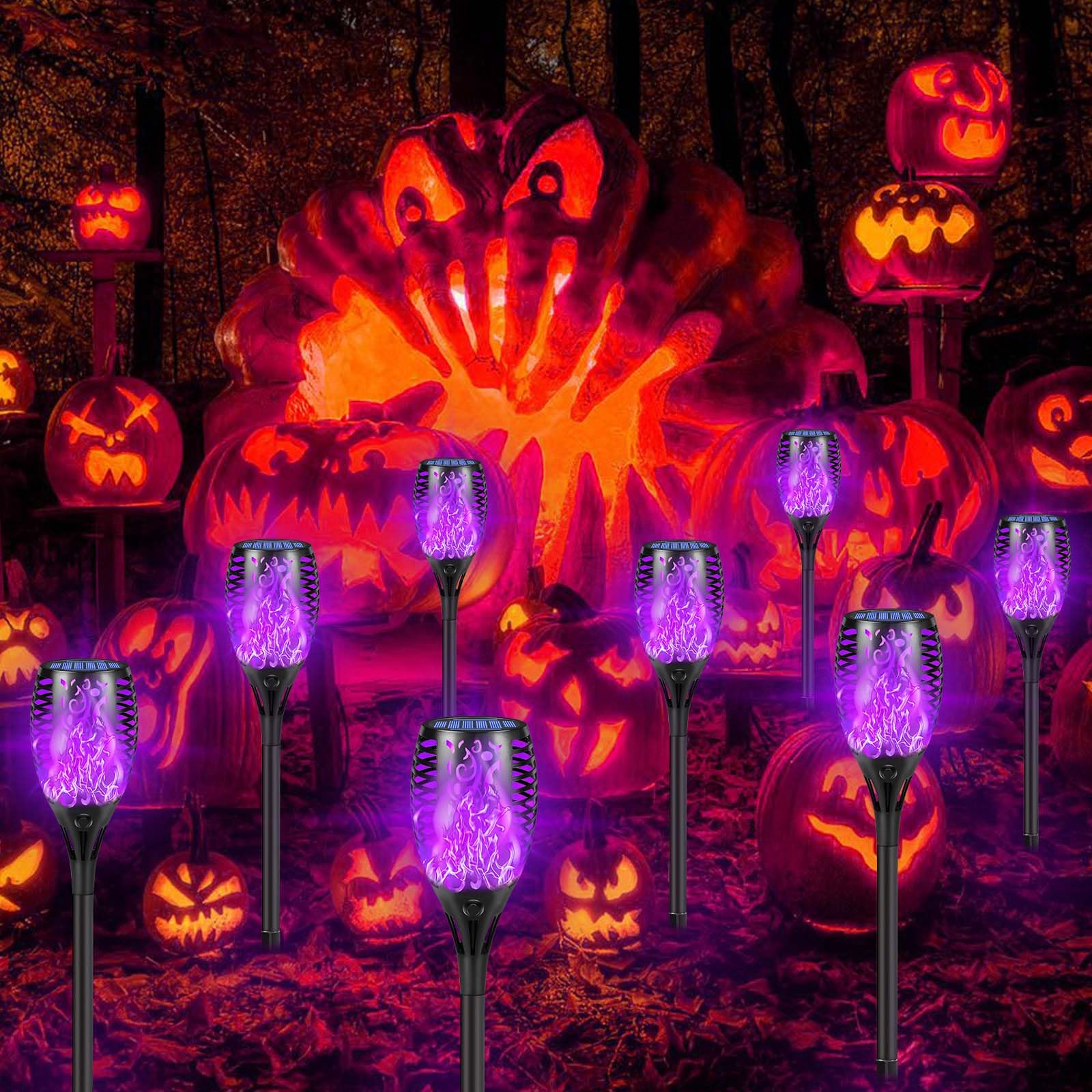 Super Larger Size Solar Torch Light with Flickering Flame, Auto On/Off Solar Lights Waterproof, 8 Pack 41 Torches for Patio Yard