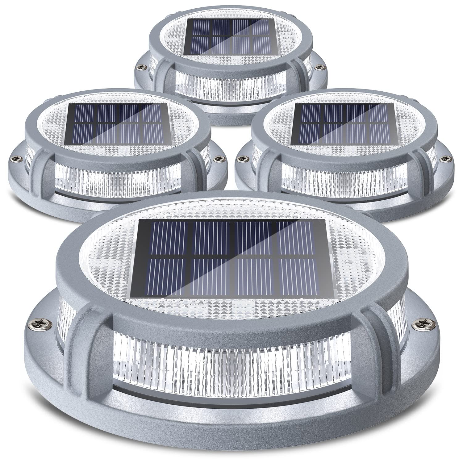 Siedinlar Solar Deck Lights, 2 Modes, 16 Leds, Waterproof, 4 Pack, Cool White/Warm White, Model Sd008-Cw