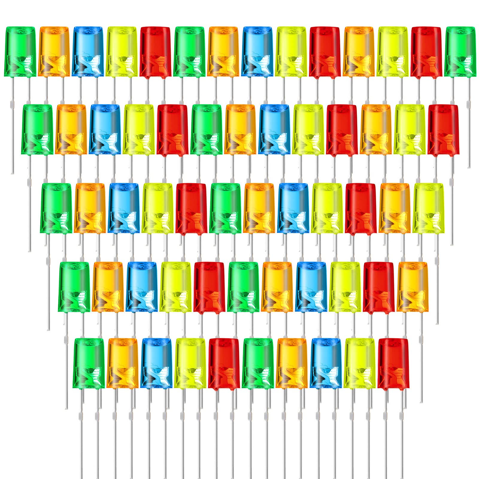 Mudder 60 Pcs Valentines Day LED 5mm Outdoor String Light Mini Replacement Bulb Energy Efficient LED Patio Wire Light Connectab