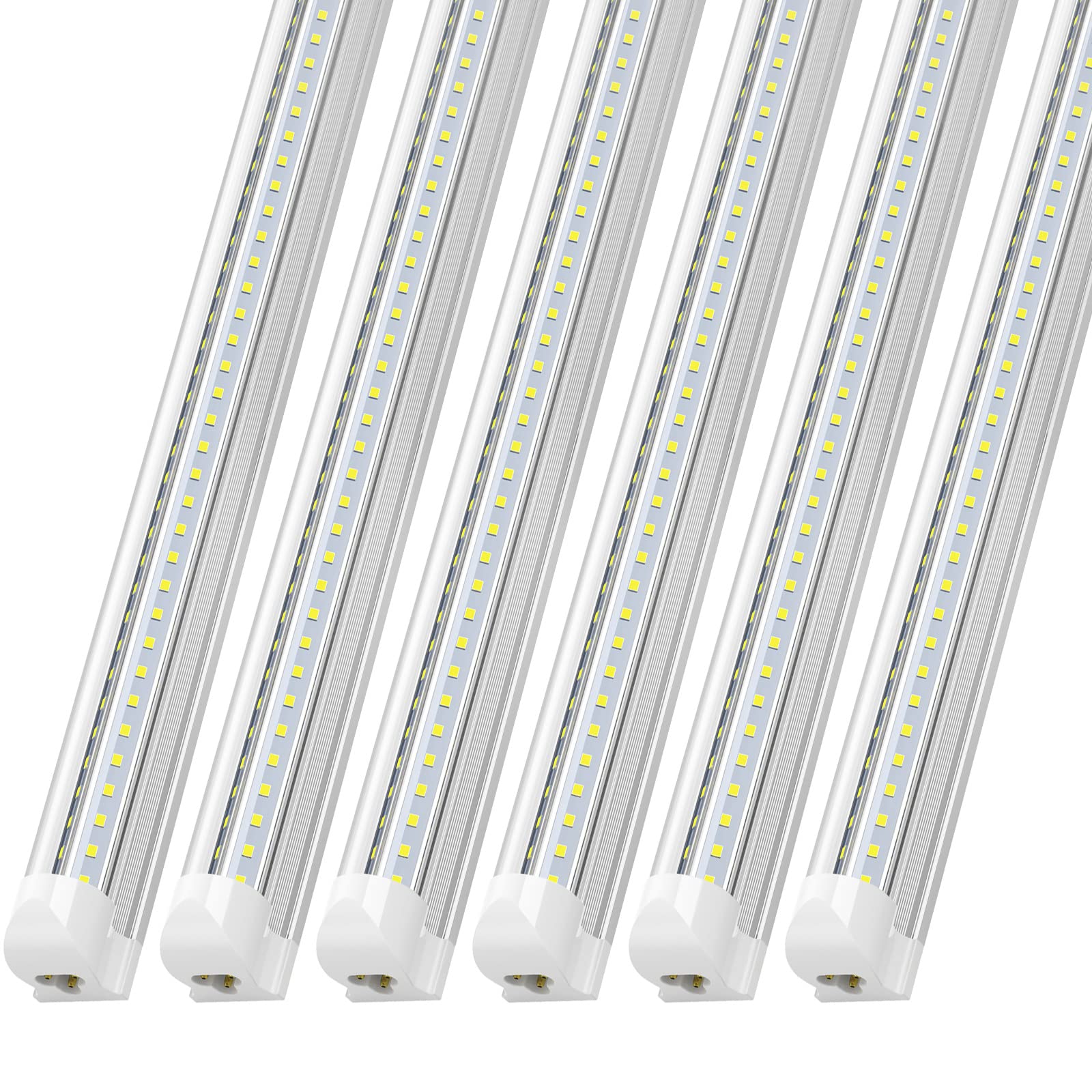 JESLED 8FT LED Shop Light Fixtures, 72W, 9000LM, 6500K, High Output, Linkable, T8 8 Foot LED Tube Lights for Garage Warehouse, C