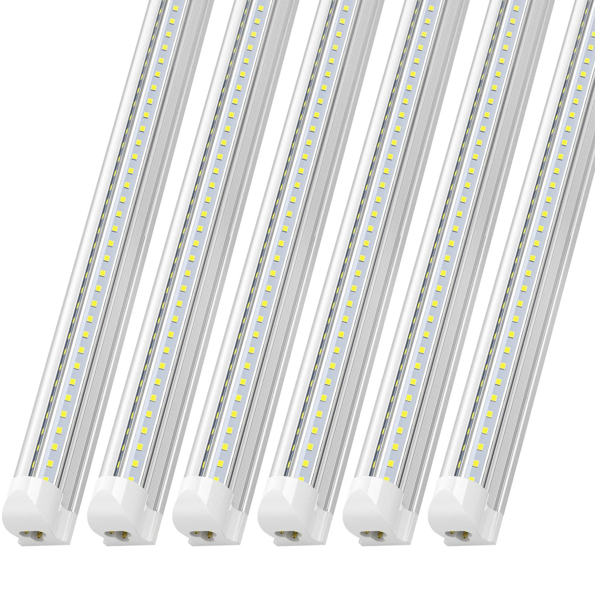 JESLED 8FT LED Shop Light Fixtures, 72W, 9000LM, 6500K, High Output, Linkable, T8 8 Foot LED Tube Lights for Garage Warehouse, C