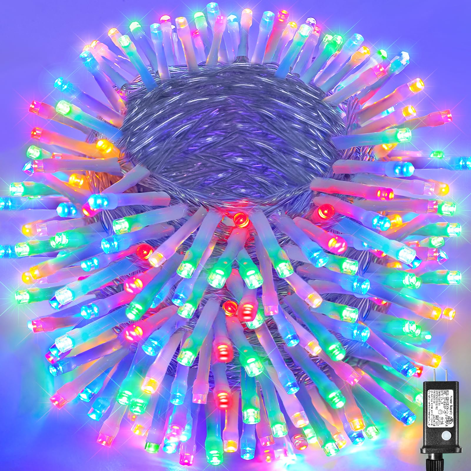 Vivideal 500LED Christmas String Lights, Waterproof Multicolor Twinkle Fairy Lights for Indoor/Outdoor, Model BG-CL3M3-306L01