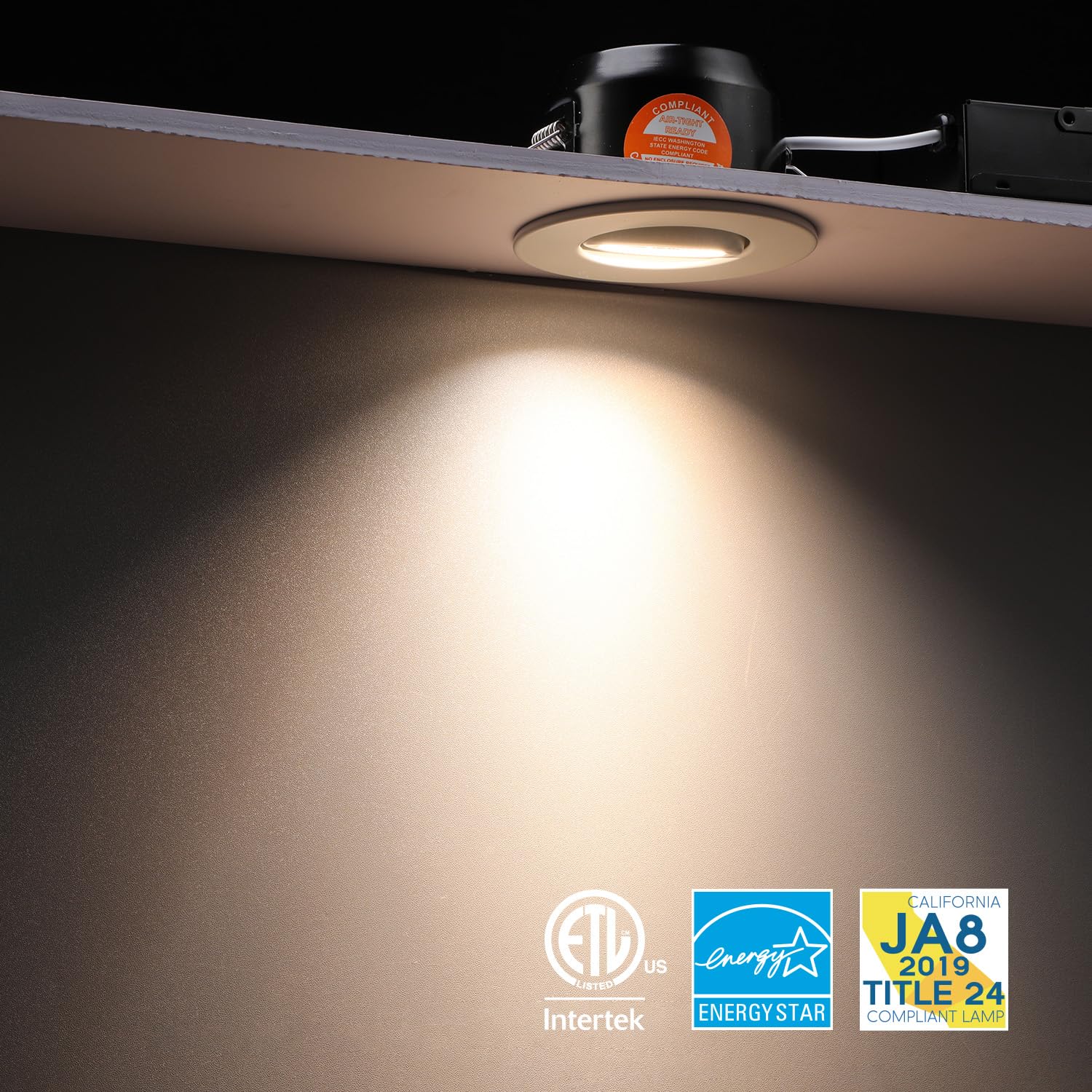 Torchstar 12-Pack 3 Inch Gimbal Led Recessed Light With Junction Box, 7W Cri90+ Dimmable Adjustable Eyeball Canless Led Downlight, 4000K Cool White, Airtight Ic, Etl