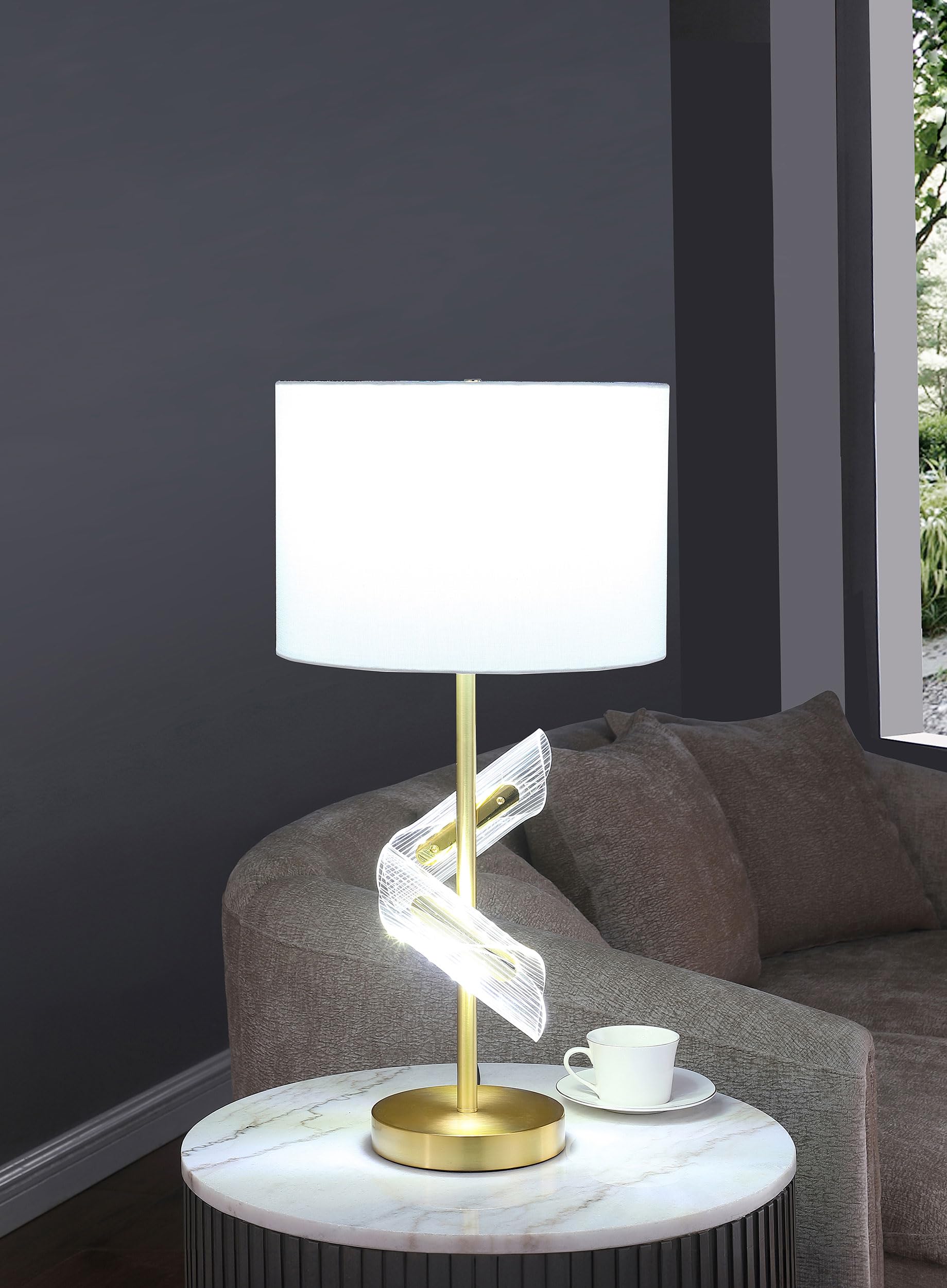 Coaster Home Furnishings Kingsley 30-Inch Drum Shade Table Lamp Gold (Set Of 2)