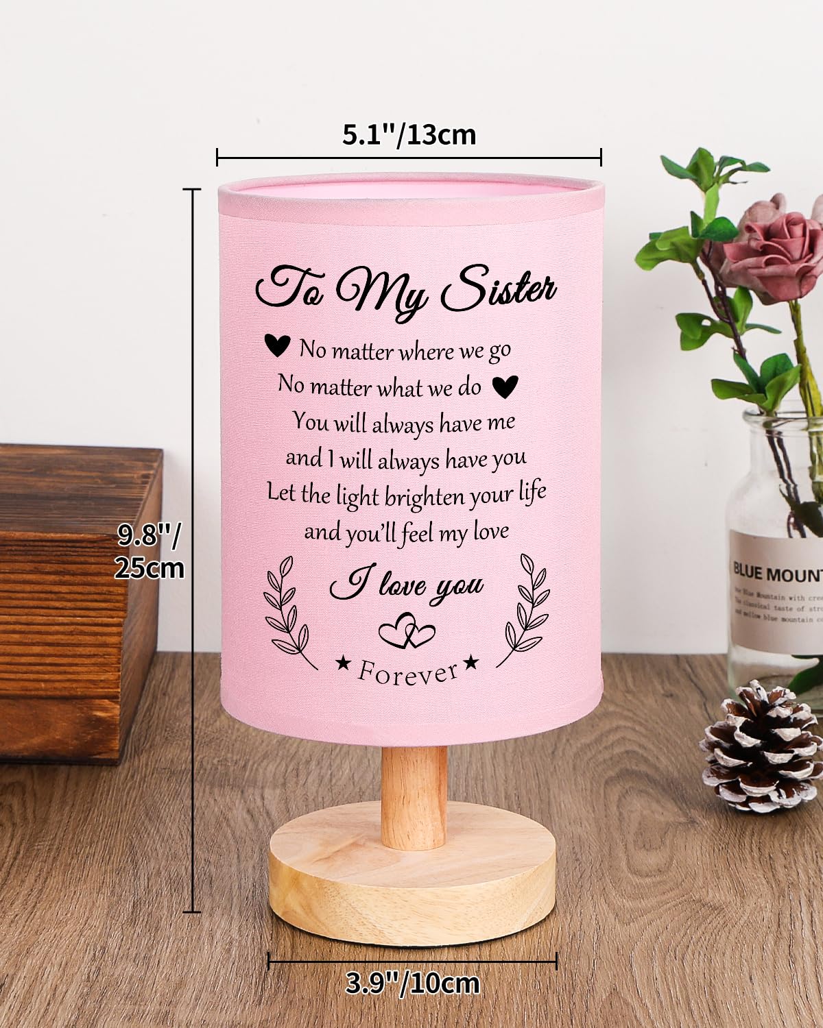 SOUHONEY Sister Lamp - Unique Birthday Gifts for Sister, Beige, Model SH-YMTD-JM