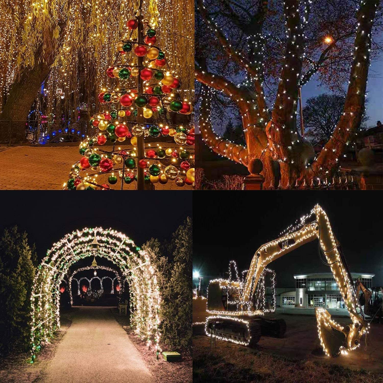 YIQU 33FT 100 LED Christmas String Lights, Warm White, Waterproof, 8 Modes, UL Certified, Model MLS-D29V6WUC-O