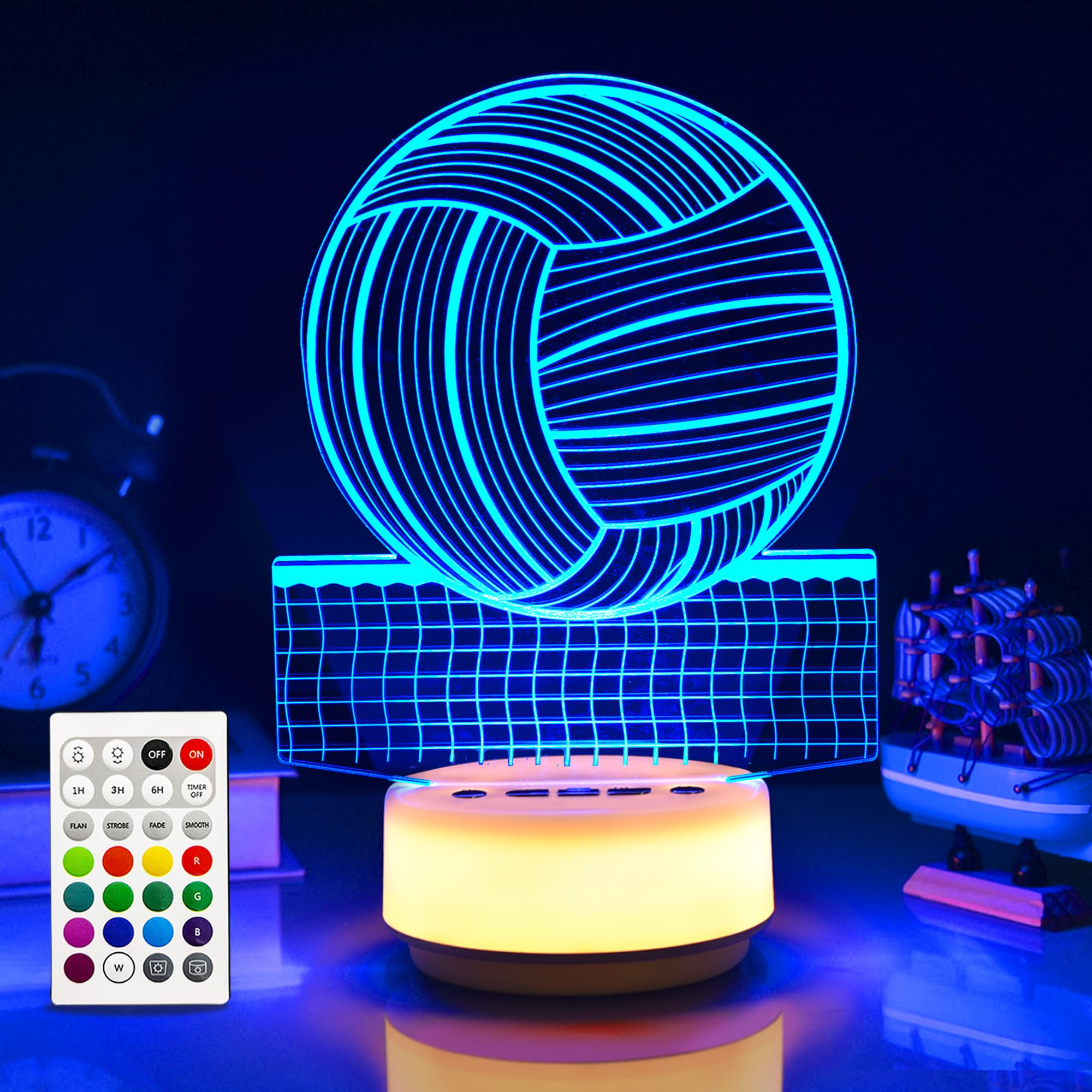 MTDYHY Volleyball Night Light LED Lamp Volleyball Gifts for Player, Room Decoration Lights Bedside Lamps with Remote Control 14 