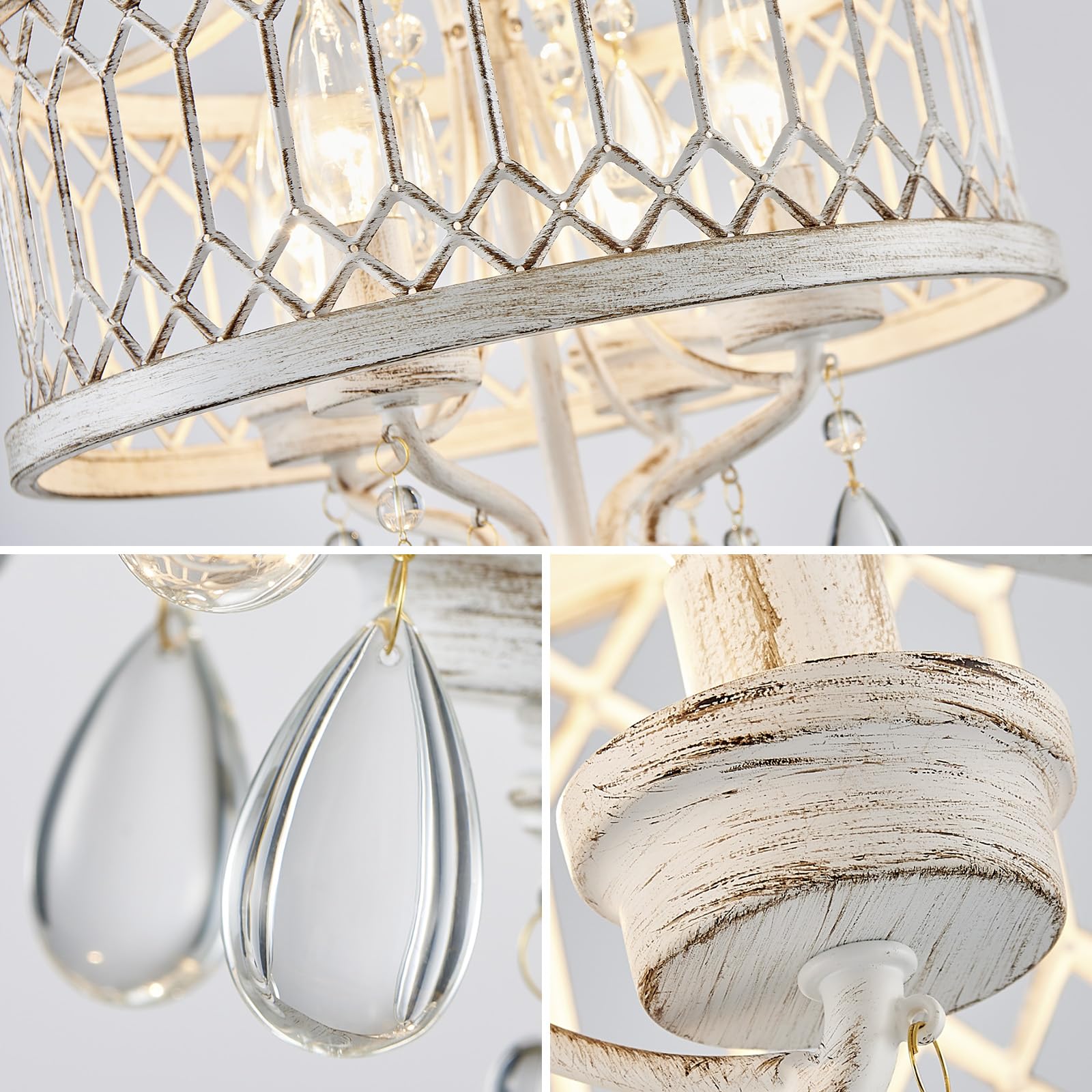 Crystal Ceiling Light Fixture  Modern Semi Flush Mount Ceiling Light  Farmhouse Crystal Chandeliers For Dining Room Light Fixture  Hallway Lighting Fixtures For Kitchen Bedroom Bathroom Foyer Entryway