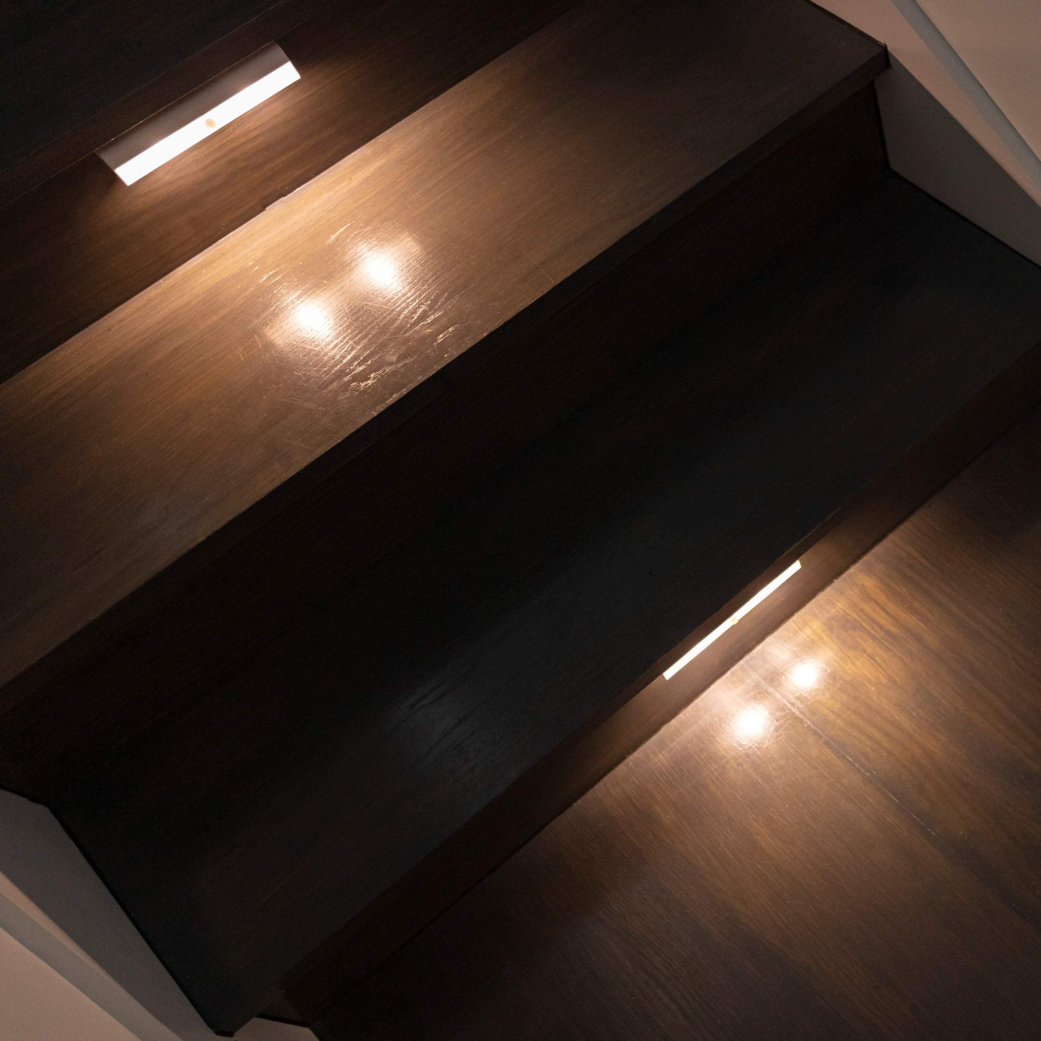 Brilliant Evolution Wireless LED Stair Lights - Motion Sensor, 3-Pack, Battery Operated, 3000K Warm White, Plastic, Model 8542001237
