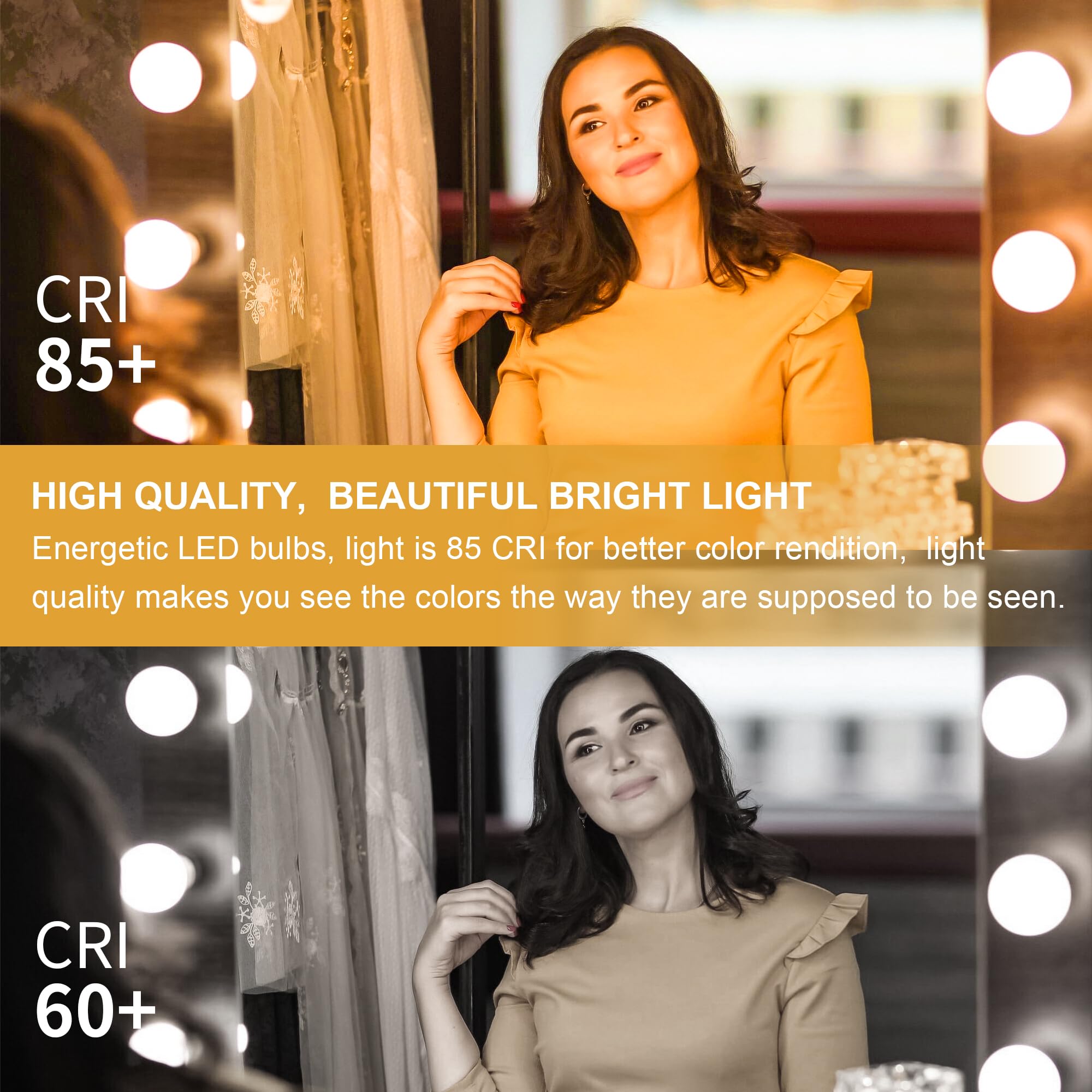 Honesorn G25 Globe LED Light Bulbs 60W Equivalent 3000K Soft White 5W 500LM Non-dimmable 4 Pack