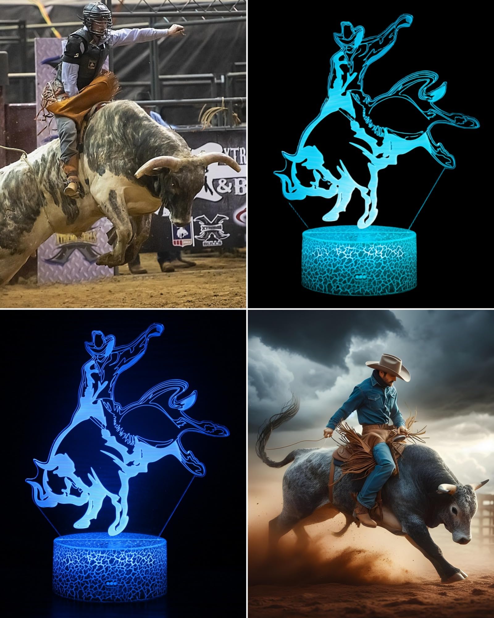 Kenmaca 3D Illusion Lamp Night Light, Multicolor, Touch & Remote Control, Dimmable, Gift for Kids & Teens