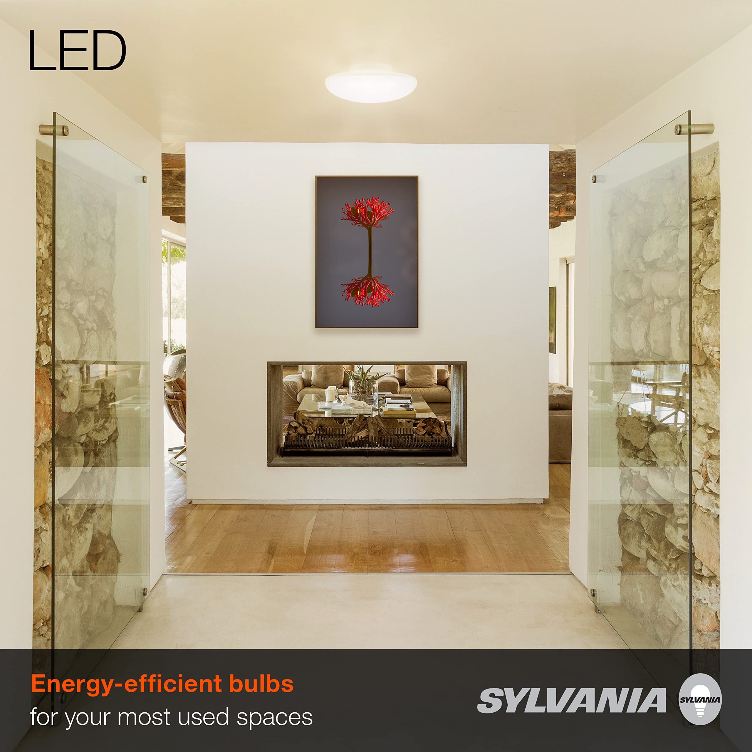 Sylvania Ultra Led Porcelain Ceiling Light Fixture, 120W Equivalent Efficient 31W, Energy Star, Non-Dimmable, Medium Base, 2700K
