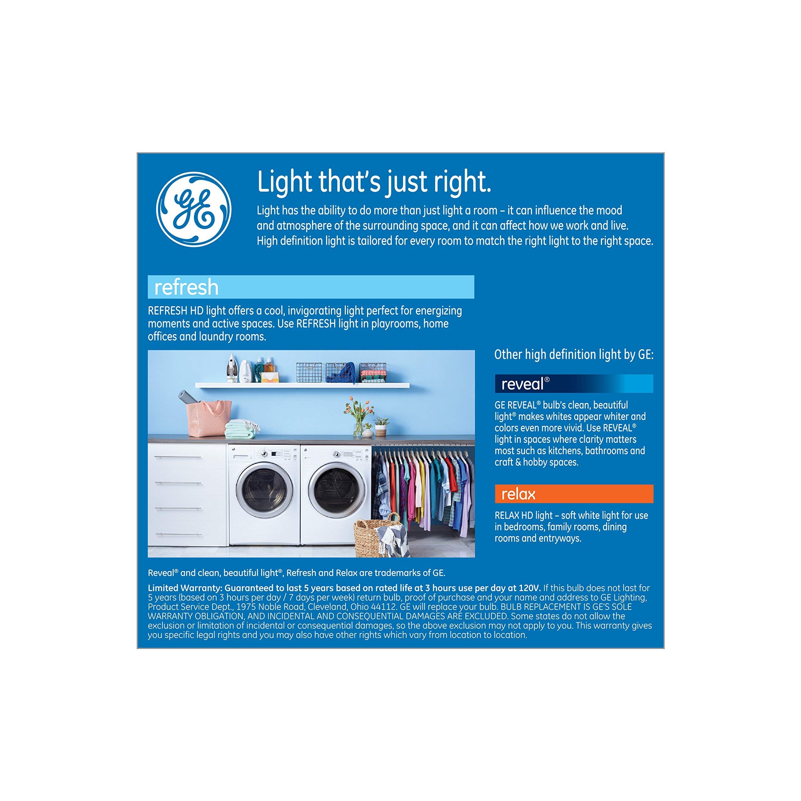 Ge Refresh Led Light Bulbs, 75 Watt, Daylight, A19 (2 Pack)