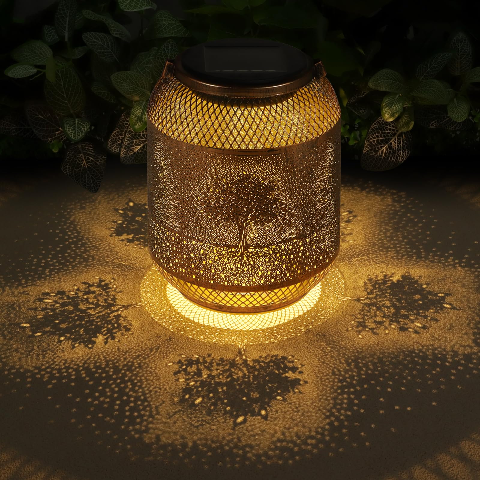 Tree Solar Lanterns Outdoor Hanging Christmas Lantern As Birthdays Gifts For Women Mom Grandma Metal Waterproof Garden Decorativ