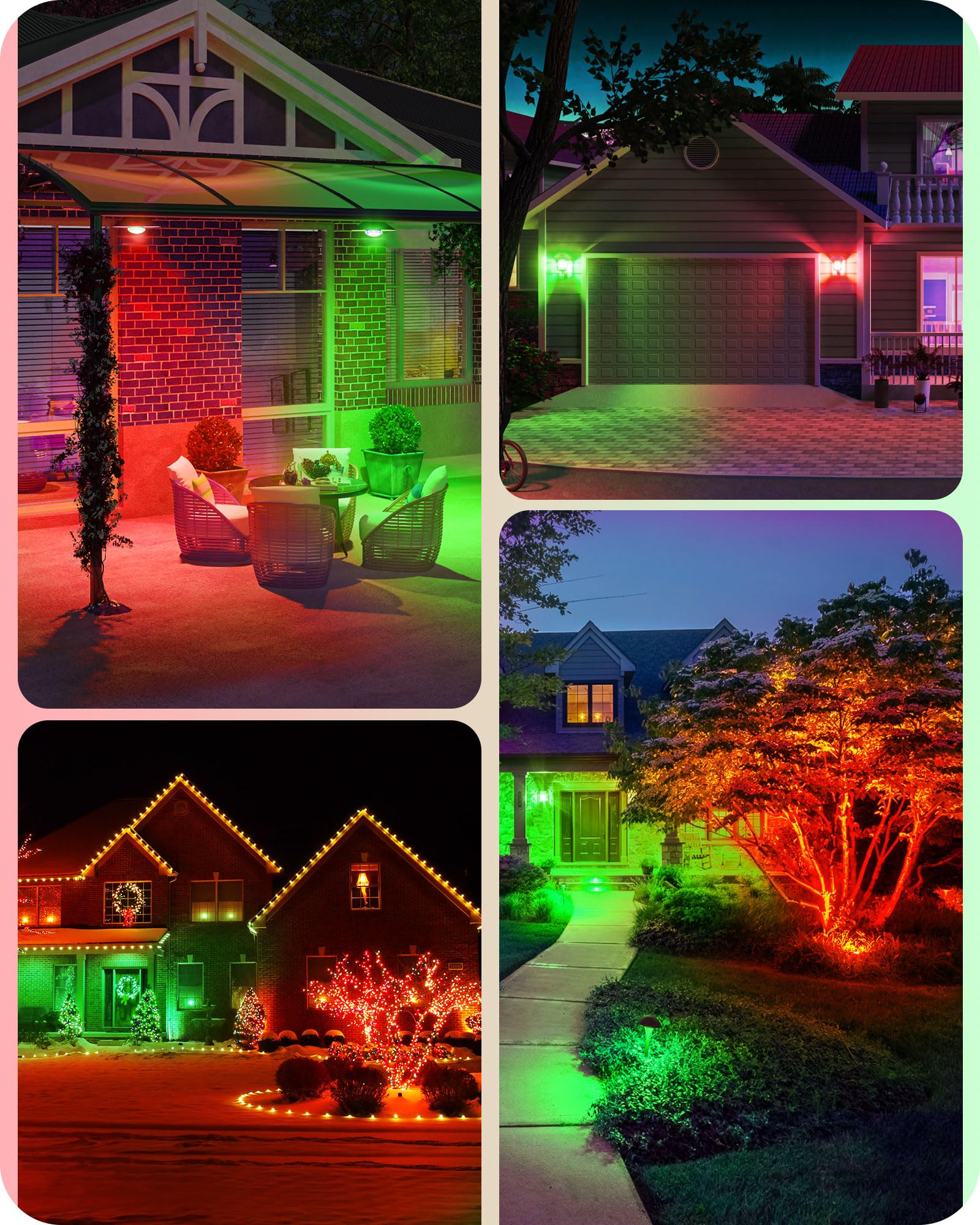 EDISHINE PAR38 Red & Green LED Flood Light Bulbs Outdoor, Dimmable Red Green LED Light Bulb, 18W(120W Equivalent), Light Bulb fo