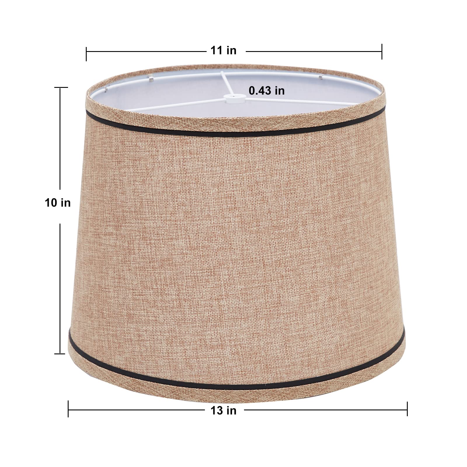 Luvkczc Lampshades Set of 2, Fabric, 13in Top x 11in Bottom x 10in High, Brown, Model Lampshades-002A, Spider