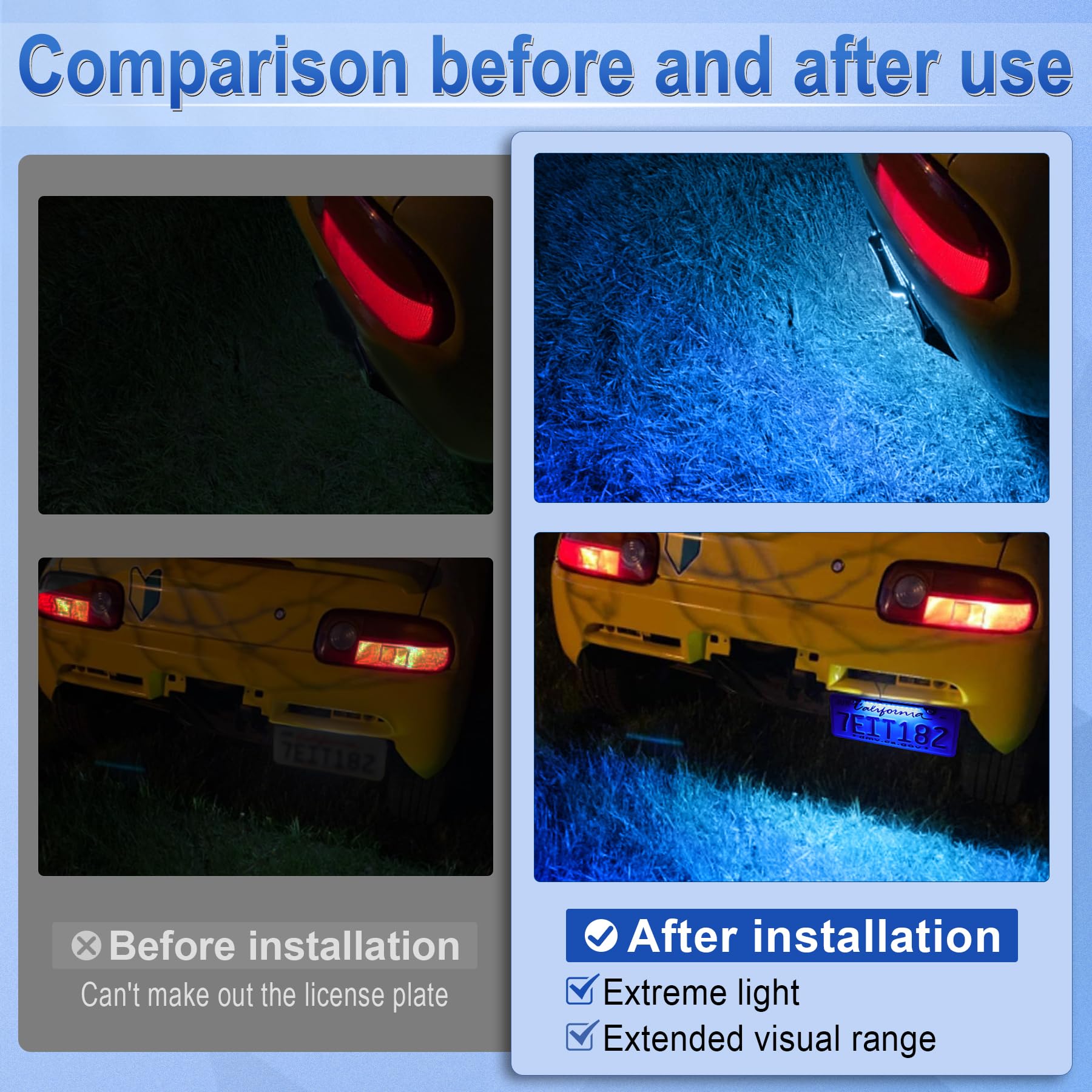 LivTee LED License Plate Lights Assembly, Bright Blue 6000K for Trailer, UTV, ATV, Truck, RV, Boat, Car Accessories