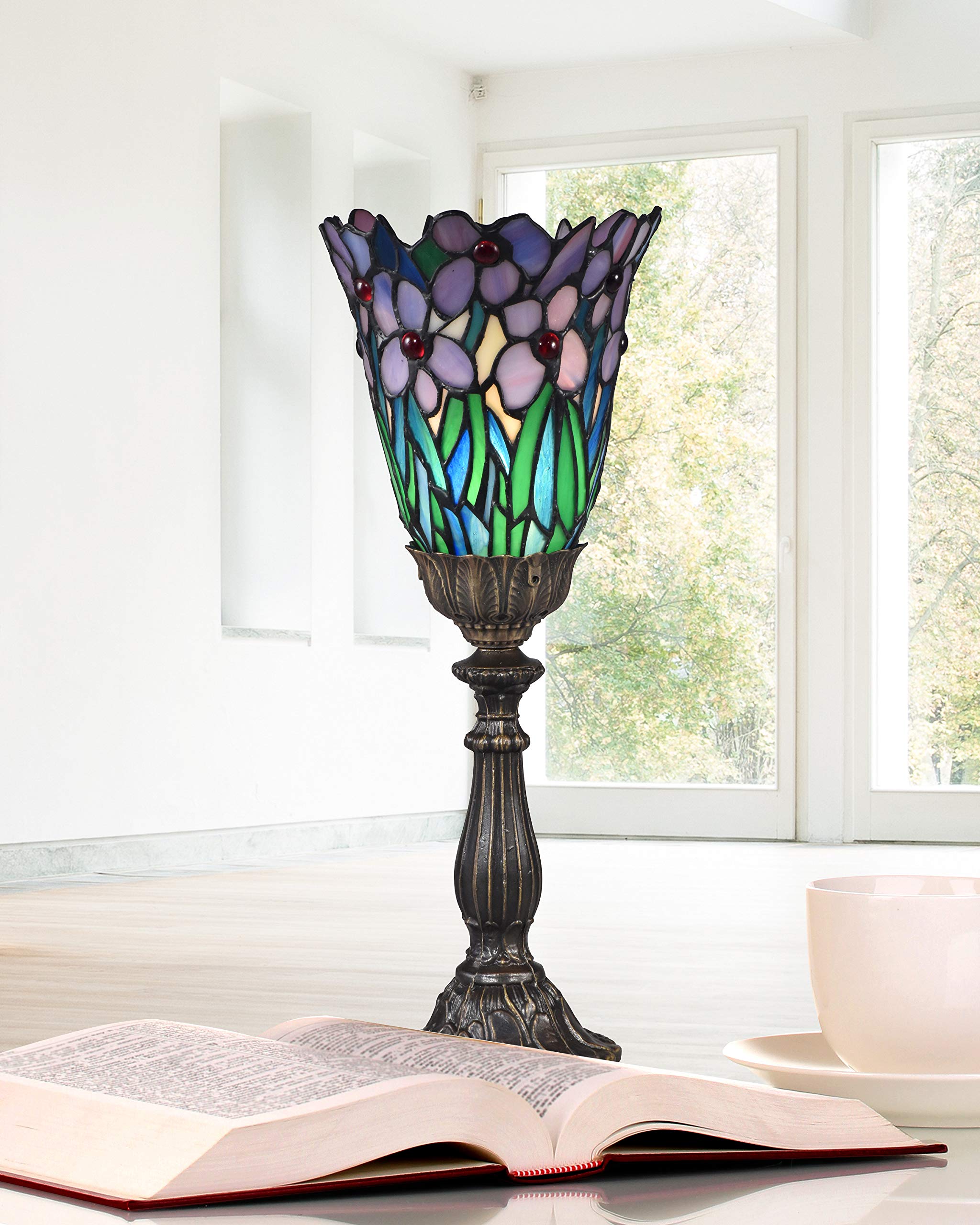 Dale Tiffany Meadowbrook Uplight Accent Lamp, 15.5" Tall, Antique Brass, Model STA17006