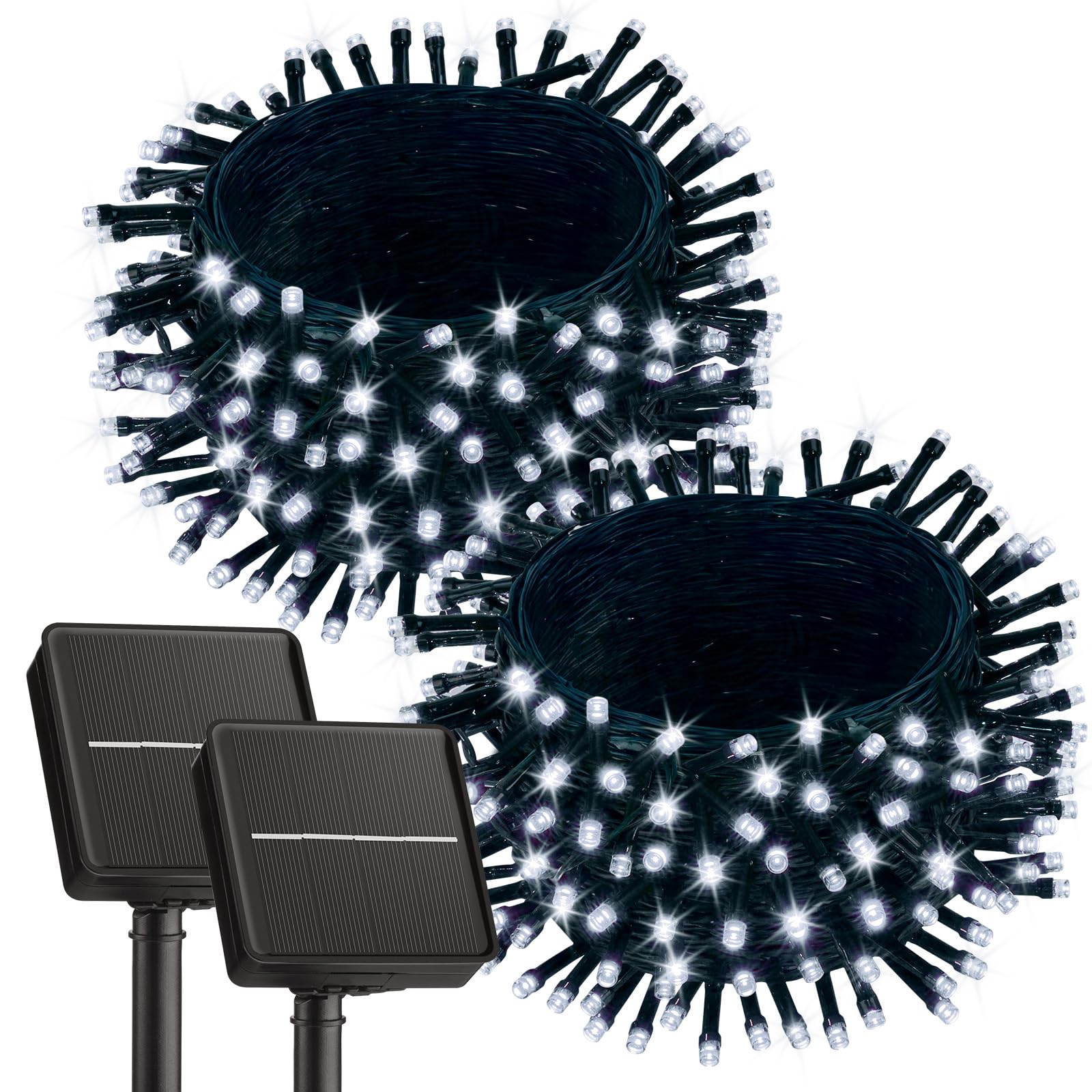 Brightown 2 Pack Solar String Lights for Outside, Each 46Ft 120 LED Solar String Lights Outdoor with 8 Modes, IP65 Waterproof So