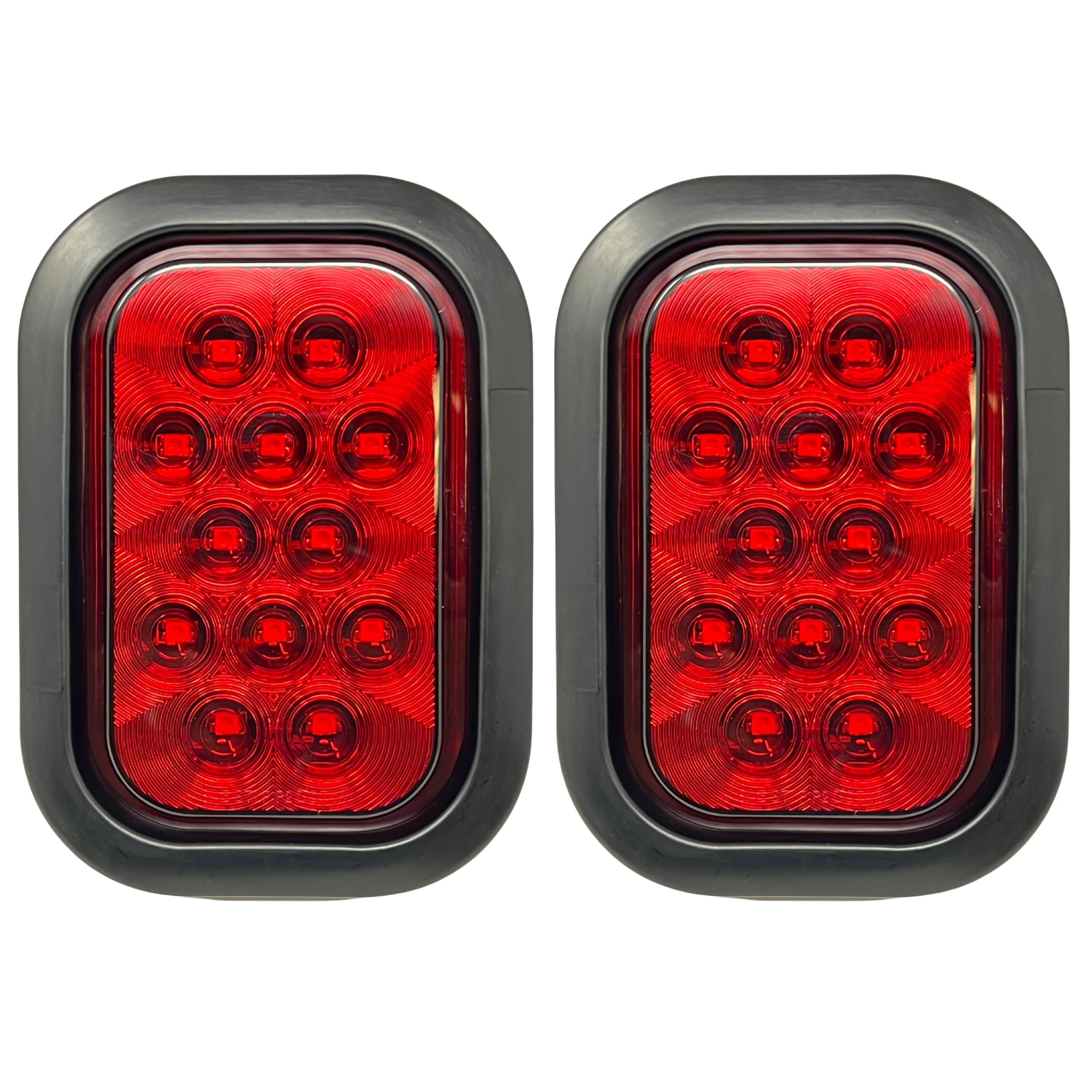 All Star Truck Parts 12V LED Stop/Turn/Tail Light Kit, 5in x 3in, Red, IP67 Waterproof, for Tow Truck, Semi Trailer, RV, Bus
