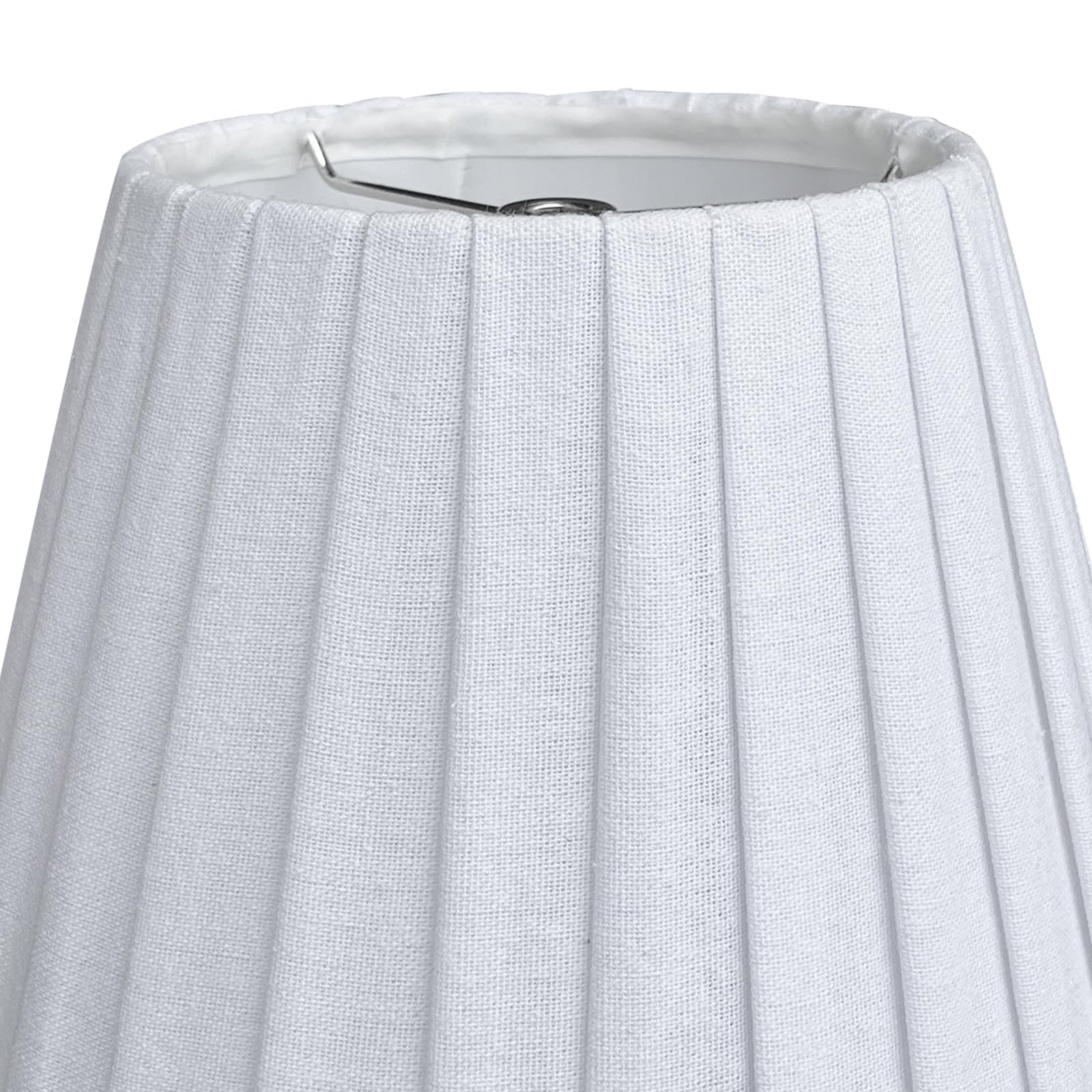 TOOTOO STAR Small Lamp Shade, White Pleated Linen, 6x10x7.5inch, Bell Shade, Model 0221WH