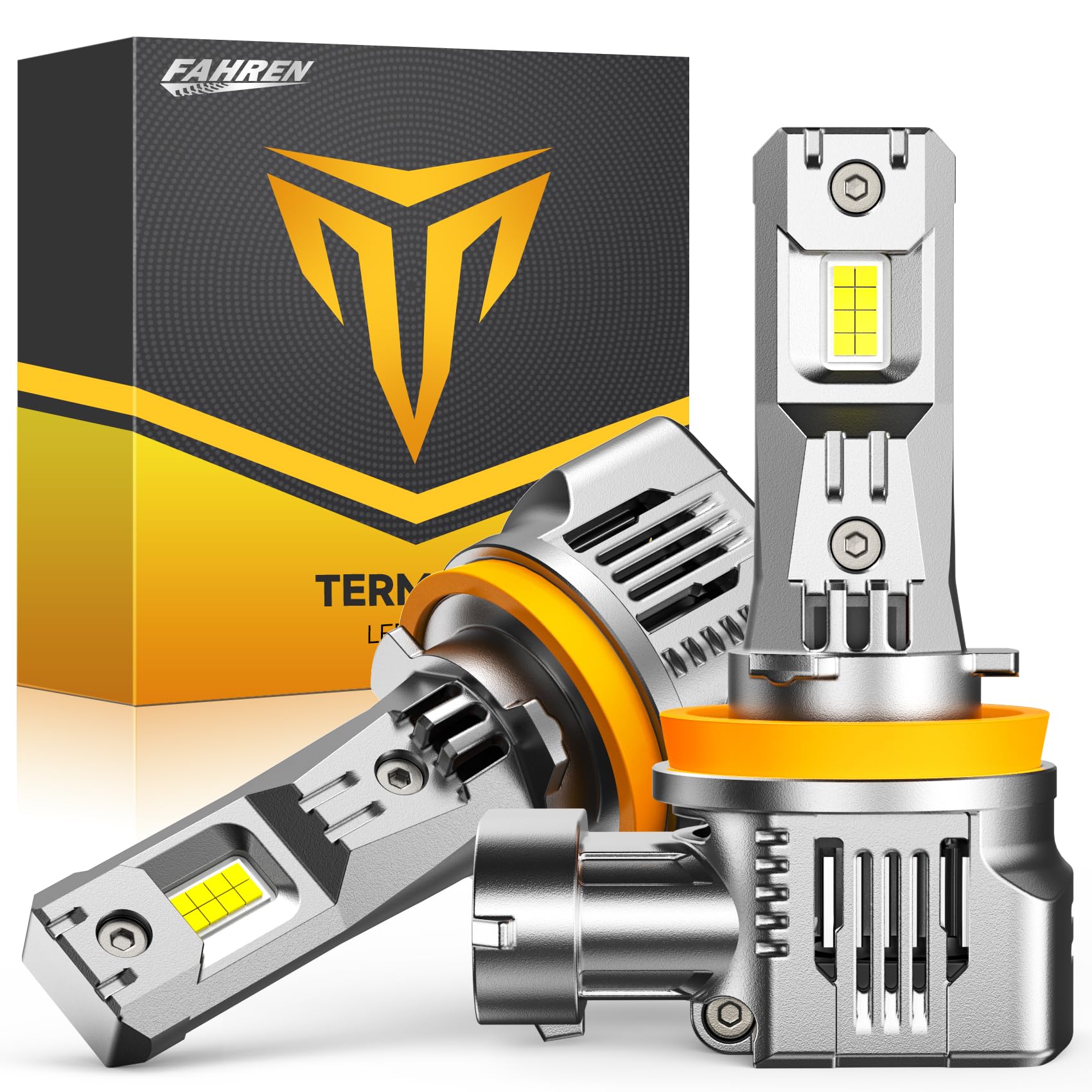 FAHREN H11 Fog Light Bulbs, 33000LM, 6500K Cool White, Mini Size, Plug and Play, Pack of 2