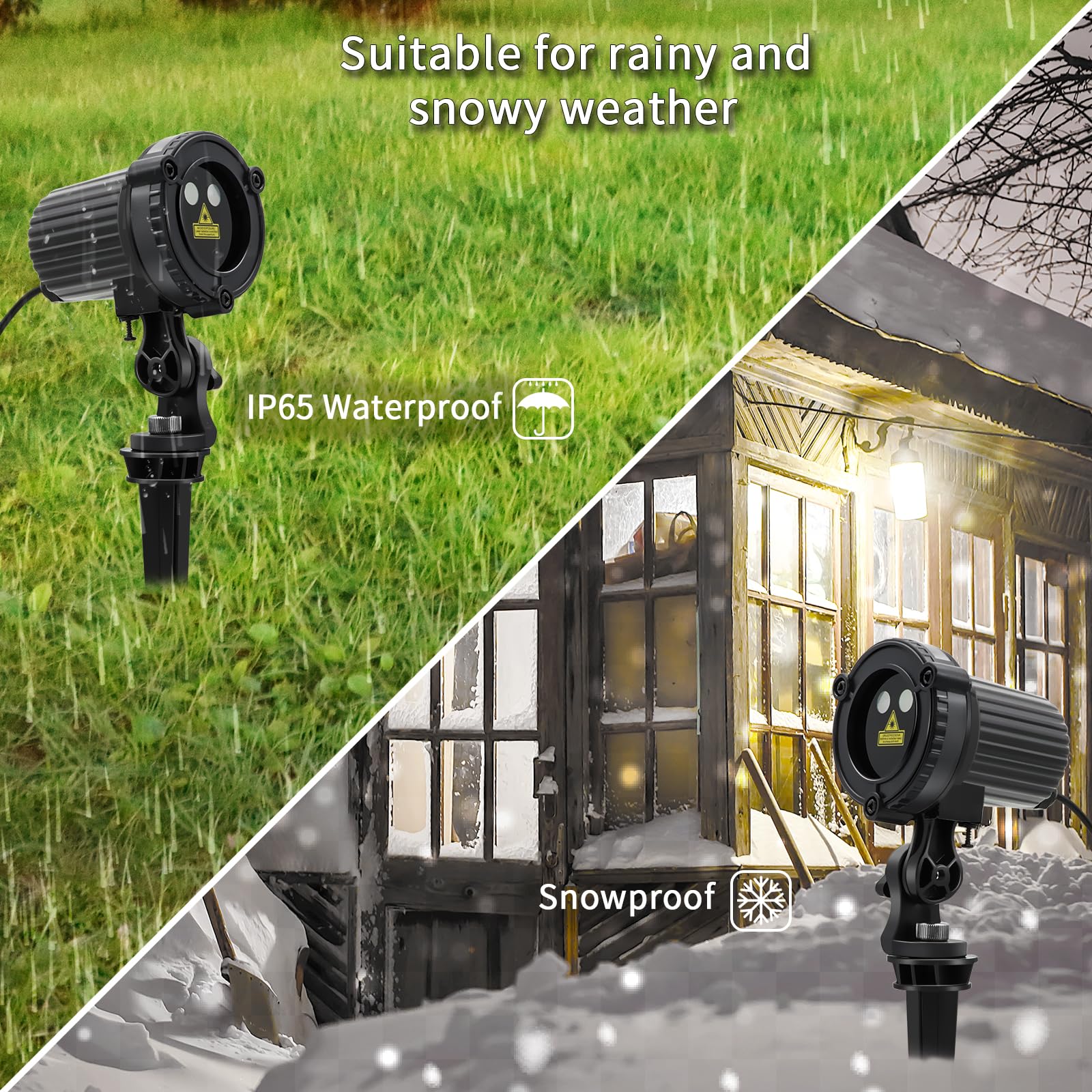 Herhoter Christmas Laser Lights Outdoor,Red And Green Moving Outdoor Laser Light, Waterproof Garden House Decoration Laser Chris