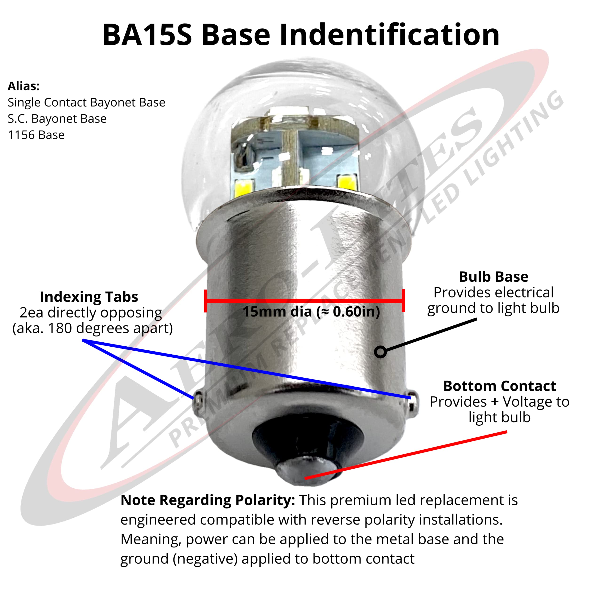 Aero-Lites.Com #89 Miniature Bulb Led Replacement | 12/14Vdc | Light Color: Warm White (2,700K) | Replaces #67, 69, 89, 9421777,