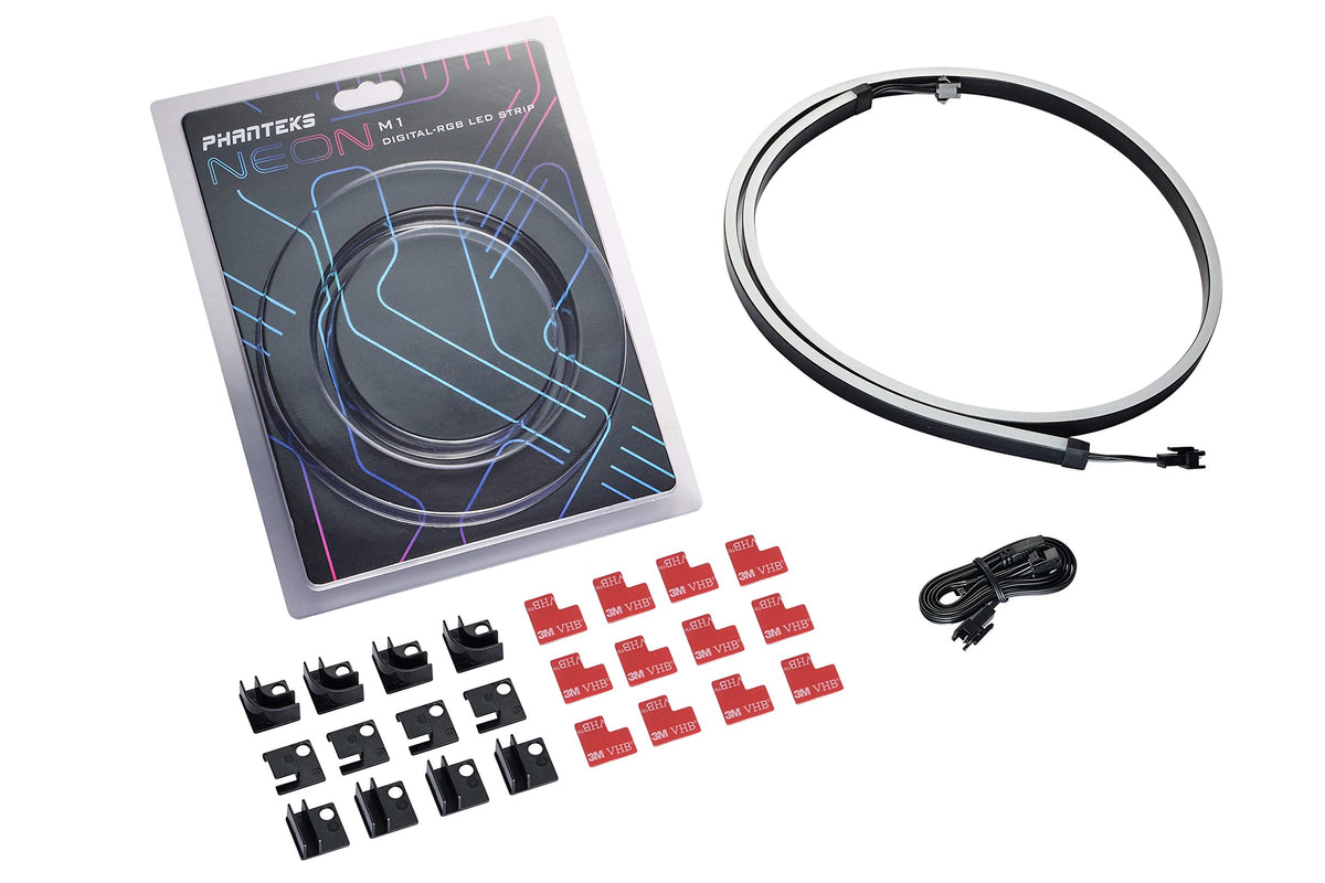 Phanteks NEON Digital-RGB LED Strip M1 (PH-NELEDKT_M1) - 1x 1-Meter Smooth Lighting Strip, Full-Color Range, Flexible mounting