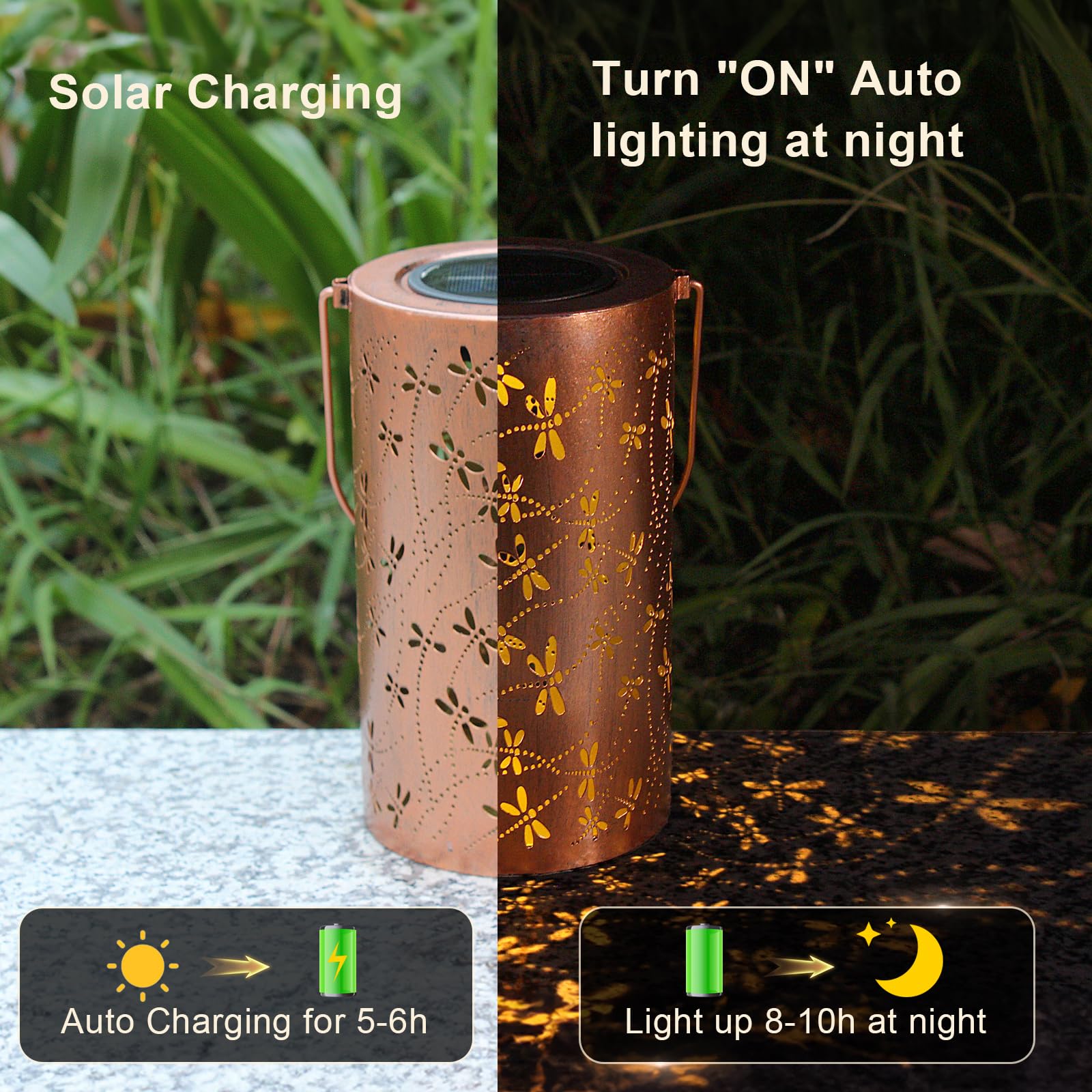 Gpp Hummingbird Gift Solar Lanterns Outdoor Waterproof Sunflower Solar Lights Metal Outdoor Decor For Yard Patio Backyard Porch