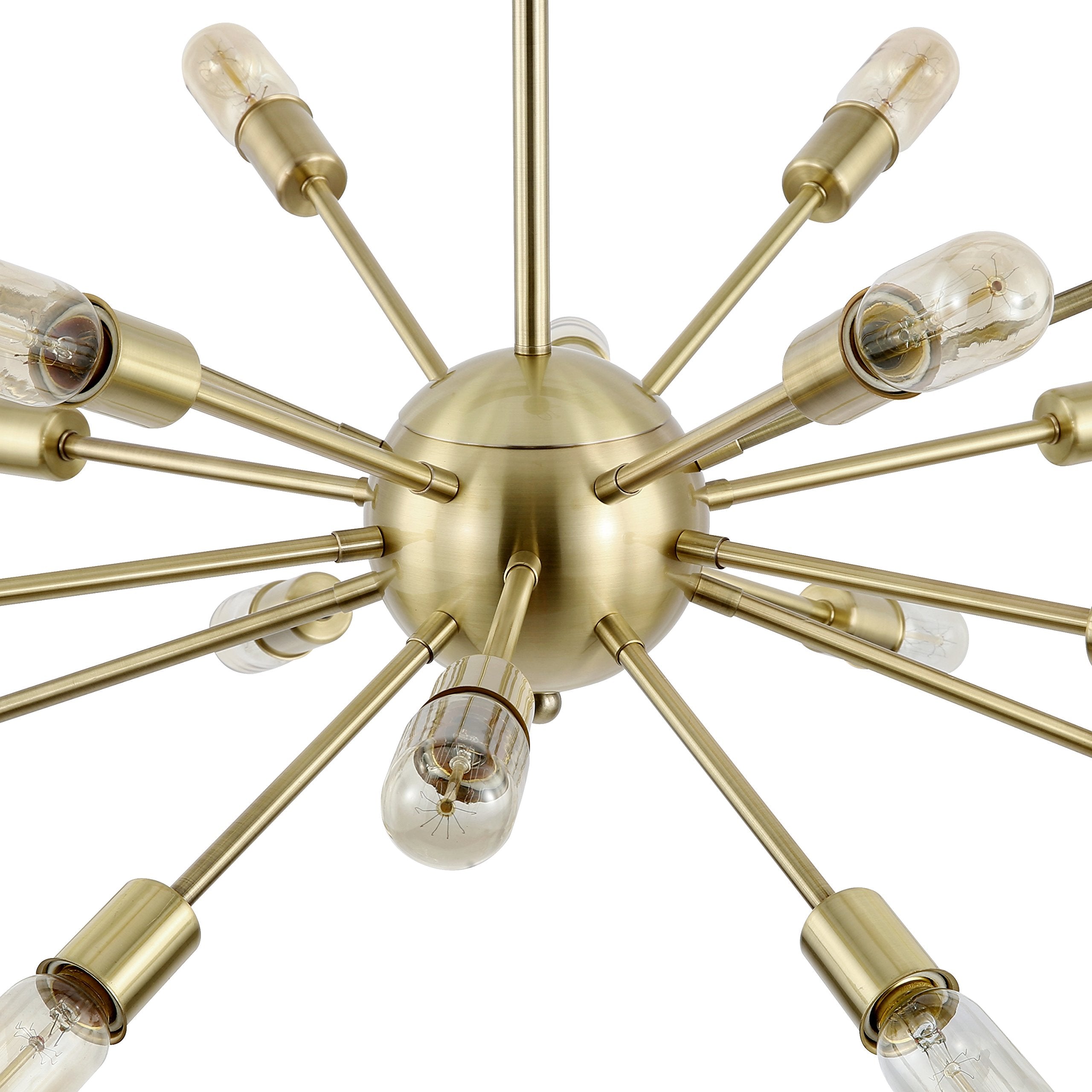 Light Society 18-Light Chandelier Pendant, Brushed Bronze, Iron, Mid Century Modern, Model LS-C115-BRS