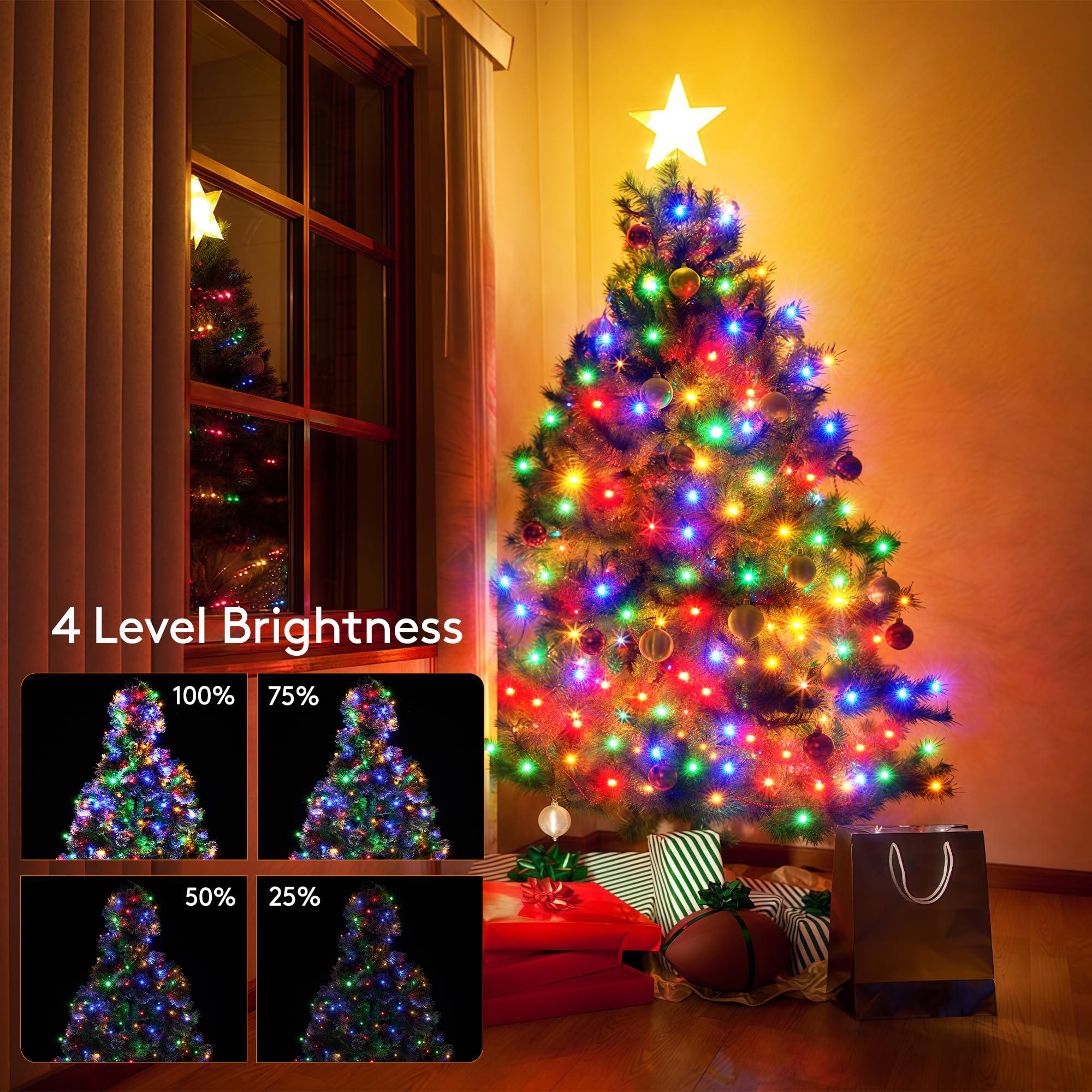 Blctec Christmas Lights, 300 Led 108Ft Ul Certified Color Changing Christmas Tree Lights With Remote, 11 Modes, Timer, Waterproo