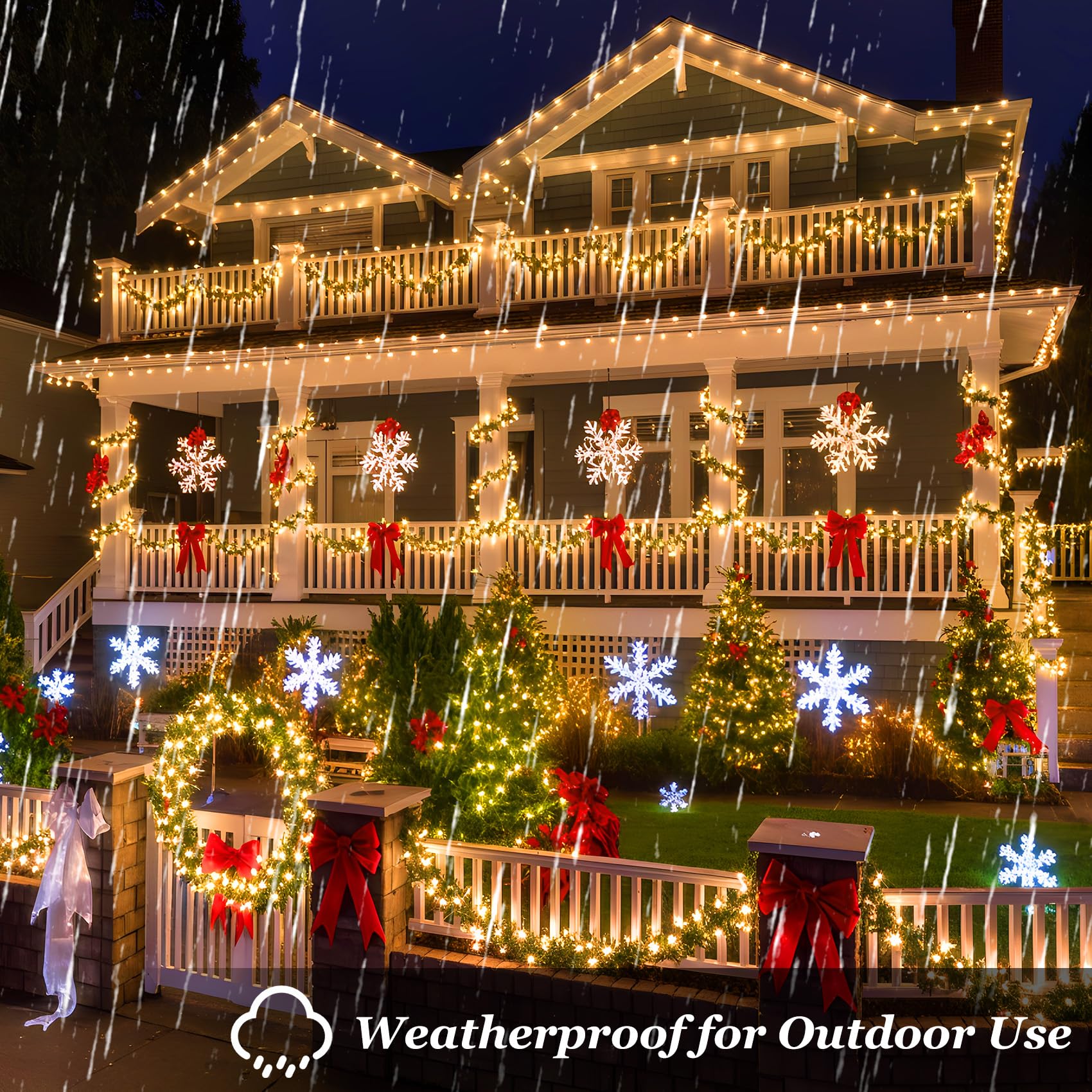 750 Led Christmas String Lights Outdoor  240Ft Twinkle Fairy Lights With Timer & Memory  12 Modes Dimmable Waterproof Tree Light For House Patio Wedding Party Christmas Decororations  Warm White
