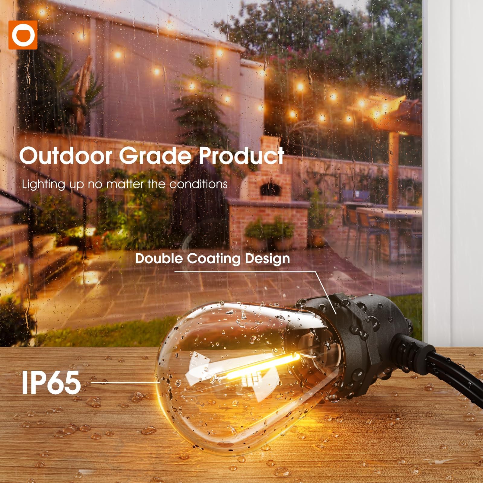 Addlon 100Ft Outdoor String Lights Led Waterproof Patio Lights With 54 Edison Dimmable Bulbs Shatterproof Hanging Lights For Out