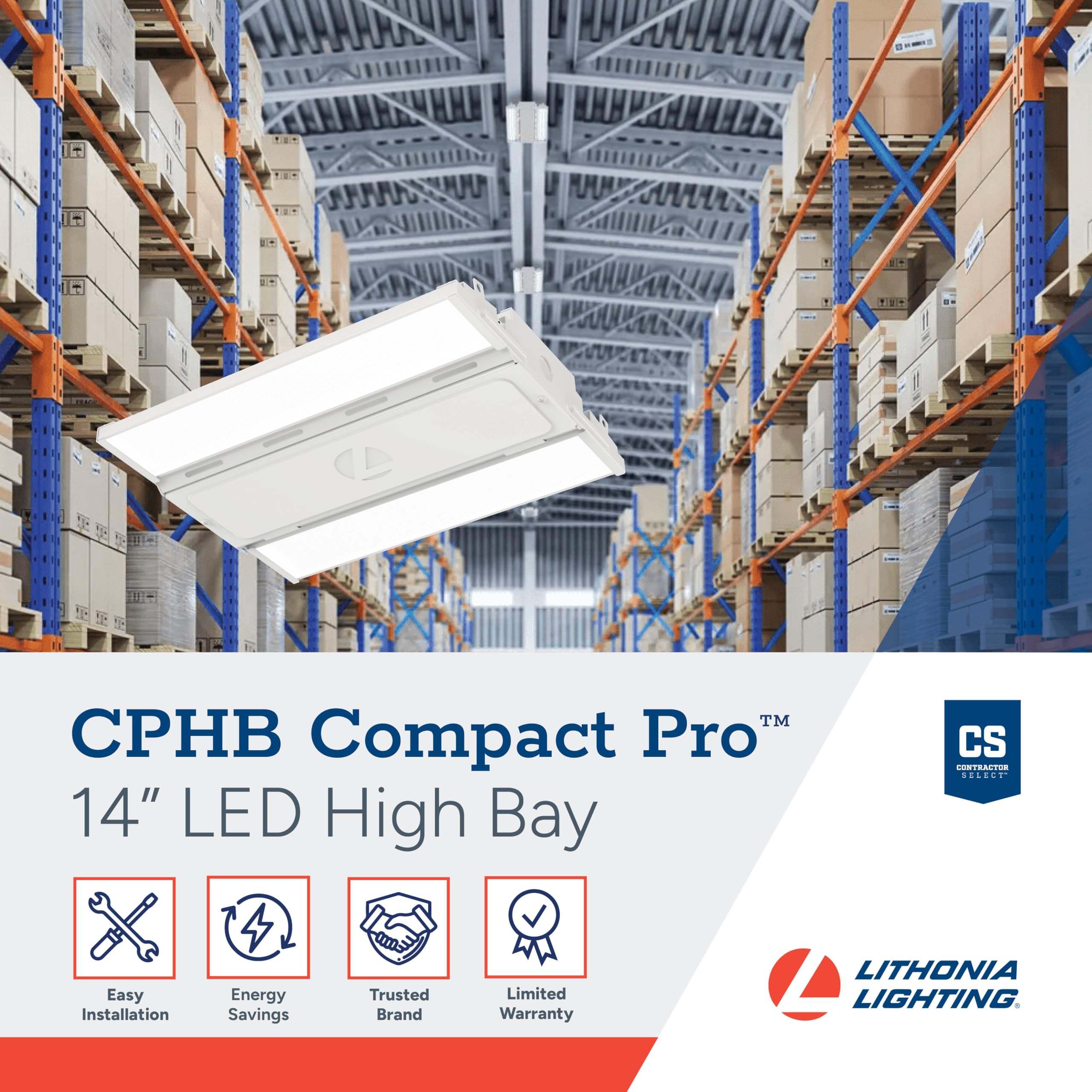 Lithonia Lighting Compact Pro Led High Bay Light  Ceiling Lighting Fixture  15 000 Lumens  4000K Cool White  Dimmable Led Work Light For Garage And Warehouse  Mvolt 120-277V (Cphb 15Lm Mvolt 40K)