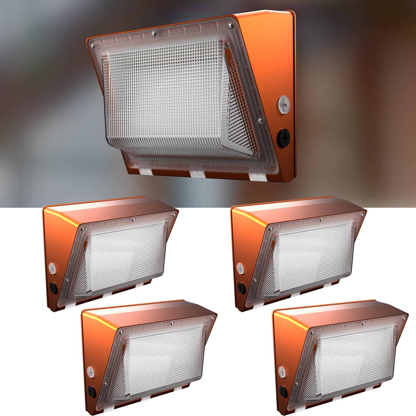 Lightdot 4Pack 120W Led Wall Pack Lights, 100-277V Dusk To Dawn With Photocell, 18000Lm 5000K Daylight Ip65 Waterproof Wall Moun